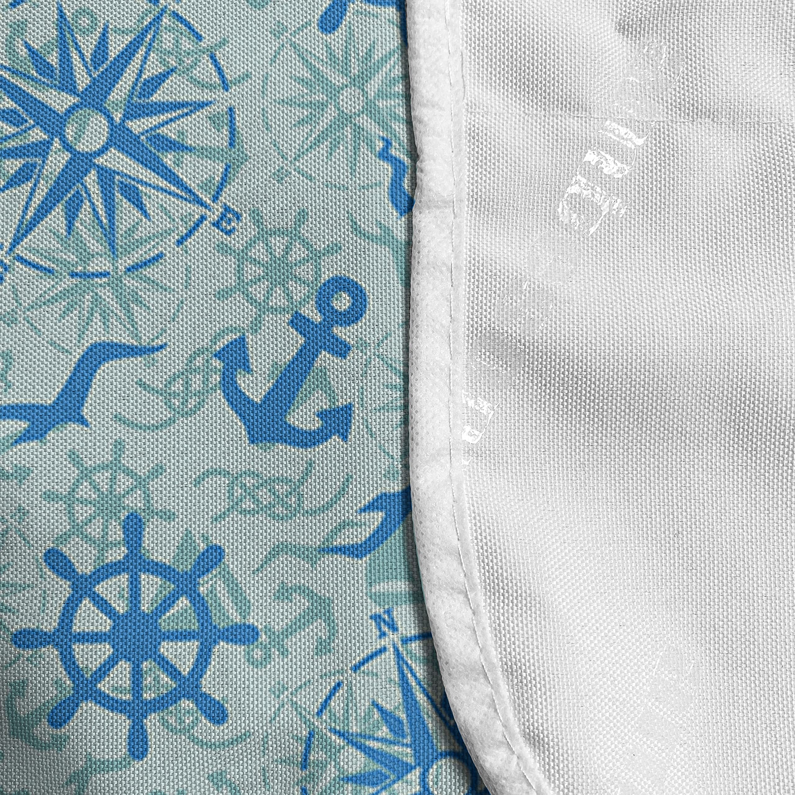 Ambesonne Nautical Microwave Cover - Waterproof Kitchen Organizer with Pockets, Sailor Theme Design (Seagulls, Anchor, Helm), 36