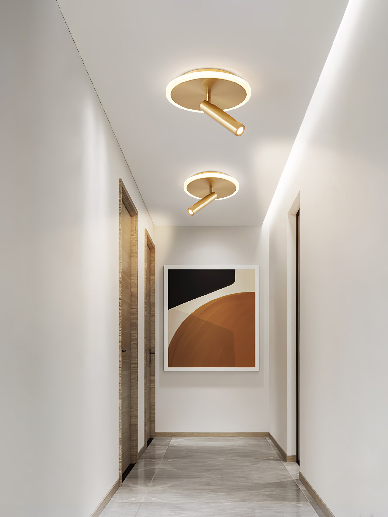 Modern Circle Spotlight Ceiling Lamp - Adjustable LED Recessed Lighting Fixture for Living Room, Bedroom & Kitchen | Dimmable Ambient & Task Lighting for Home Decor