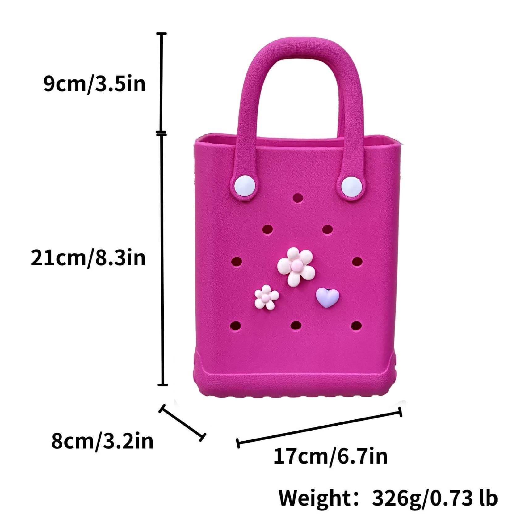 X Small Rubber Beach Tote Bag - Waterproof Lightweight Crossbody Bag for Beach, Boat, Pool & Sports | Perfect for Travel, Gym & Outdoor Activities