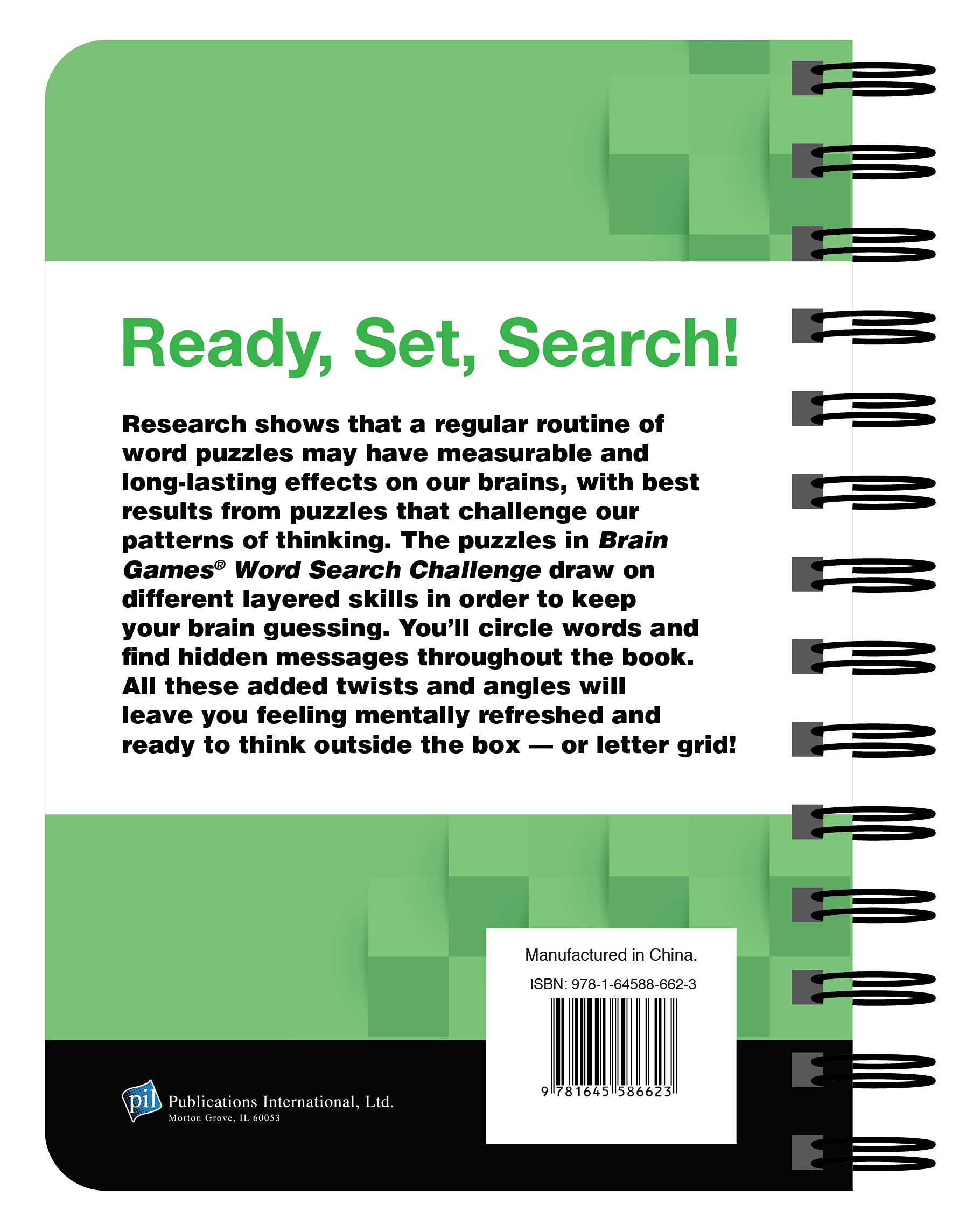Brain Games - Portable Word Search Challenge Puzzle Book for Adults & Kids - Perfect for Travel, Road Trips & Relaxation