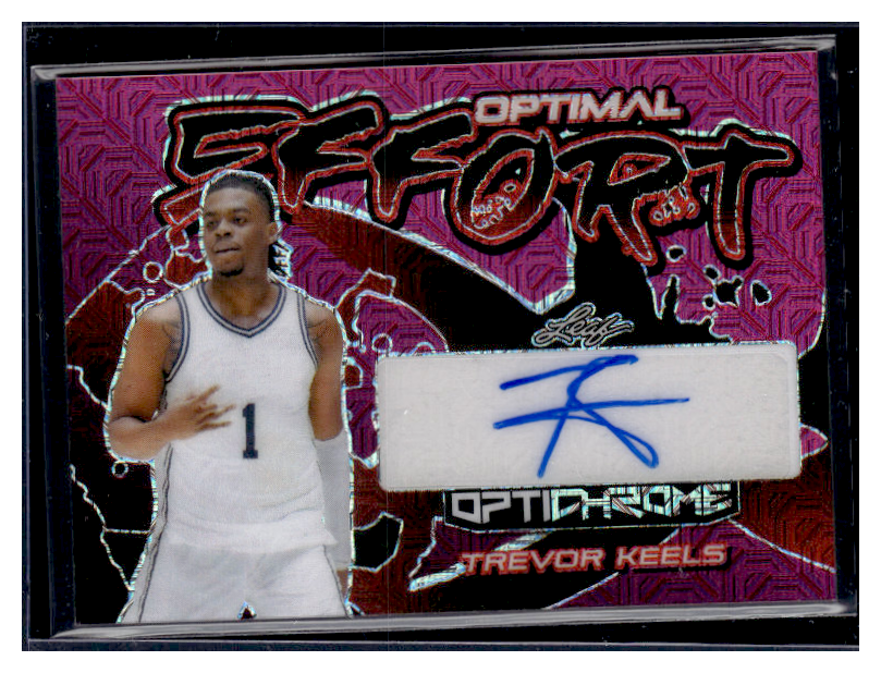 2022 LEAF OPTICHROME BASKETBALL TREVOR KEELS OPTIMAL EFFORT AUTO #OE TK1 /4 - Rare Basketball Trading Card for Collectors & Sports Fans - Perfect for Memorabilia Displays & Investment Collections