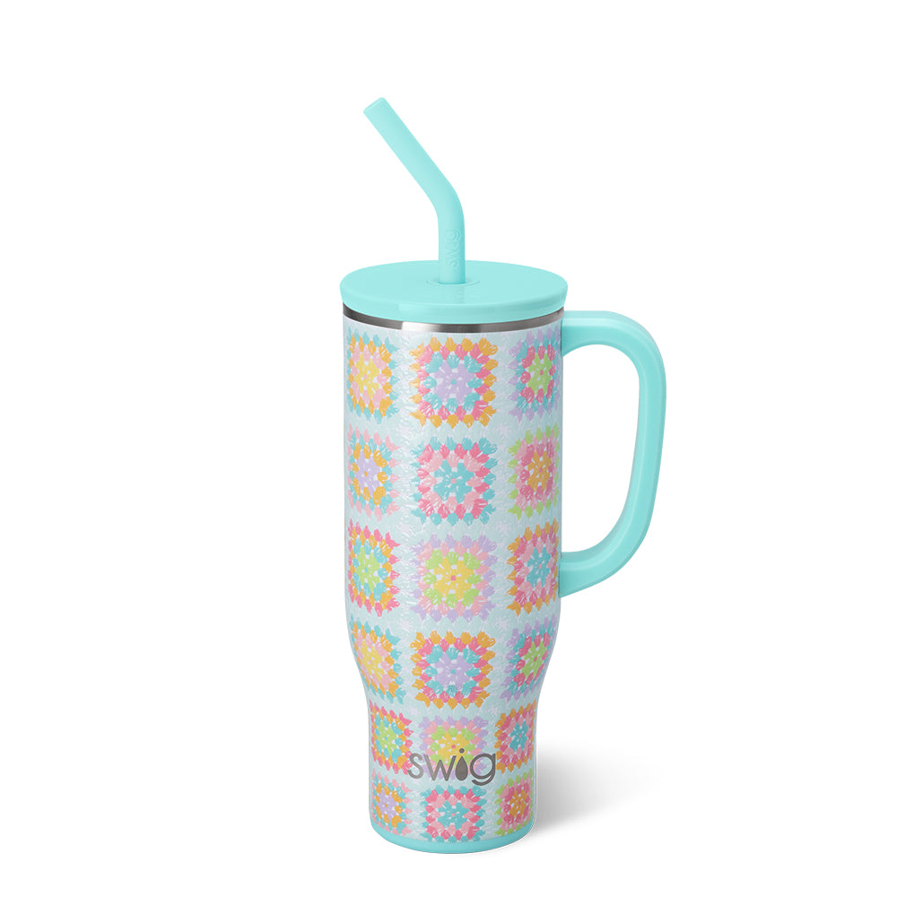 30oz Granny Squares Mega Mug - Large Coffee Cup for Hot & Cold Drinks - Perfect for Home, Office, and Gifts