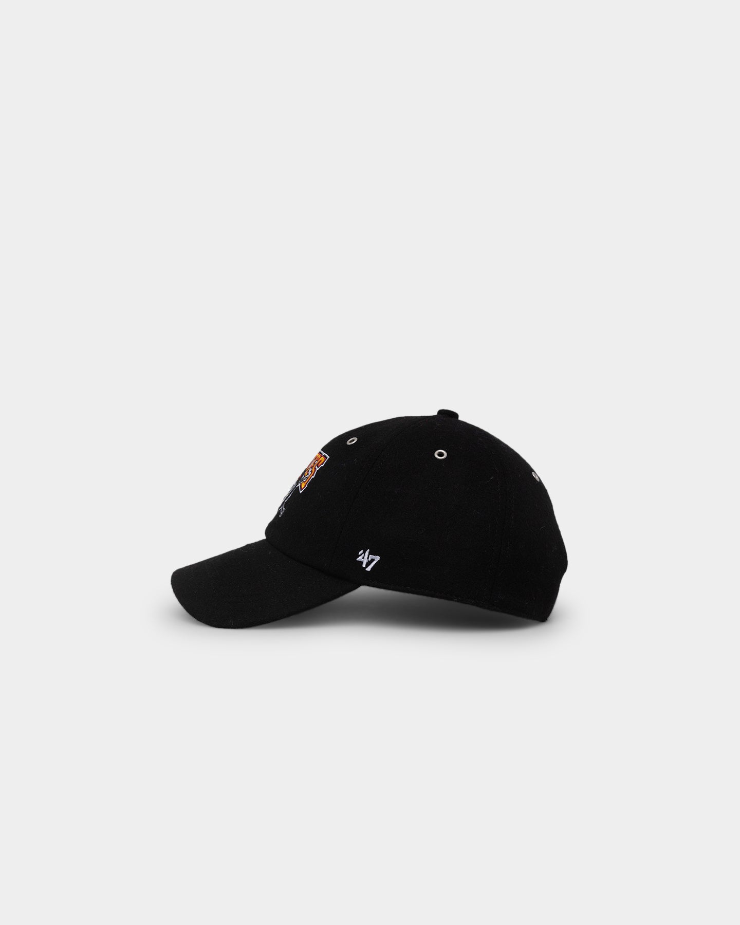 47 Brand Pittsburgh Pirates Wool '47 Clean Up Strapback Black Hat - Official MLB Baseball Cap for Men & Women, Perfect for Games, Tailgating & Casual Wear