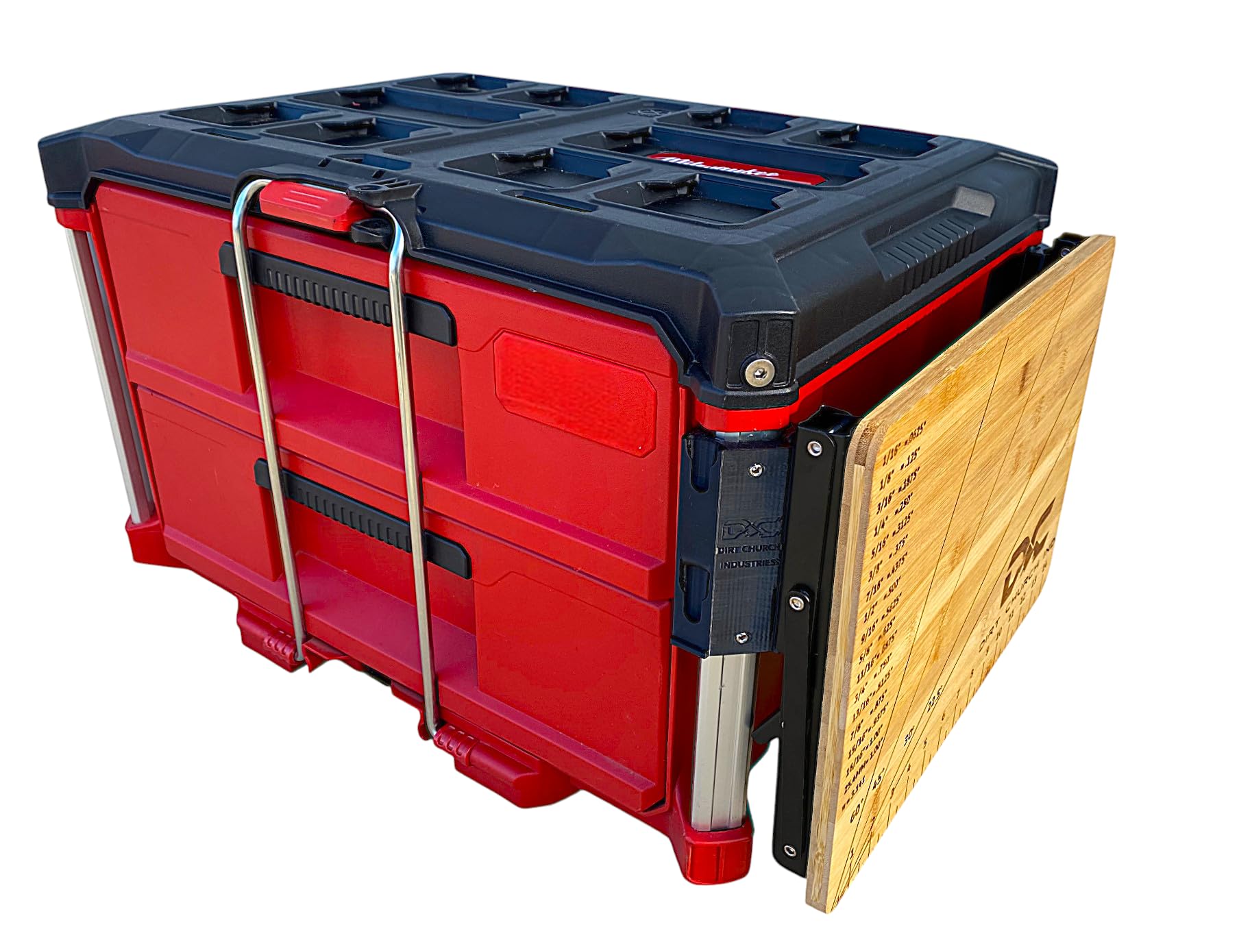 Quick Detach Folding Bamboo Table - Compatible with Milwaukee Packout Toolbox | Portable Workbench for DIY Projects, Camping & Outdoor Workspaces