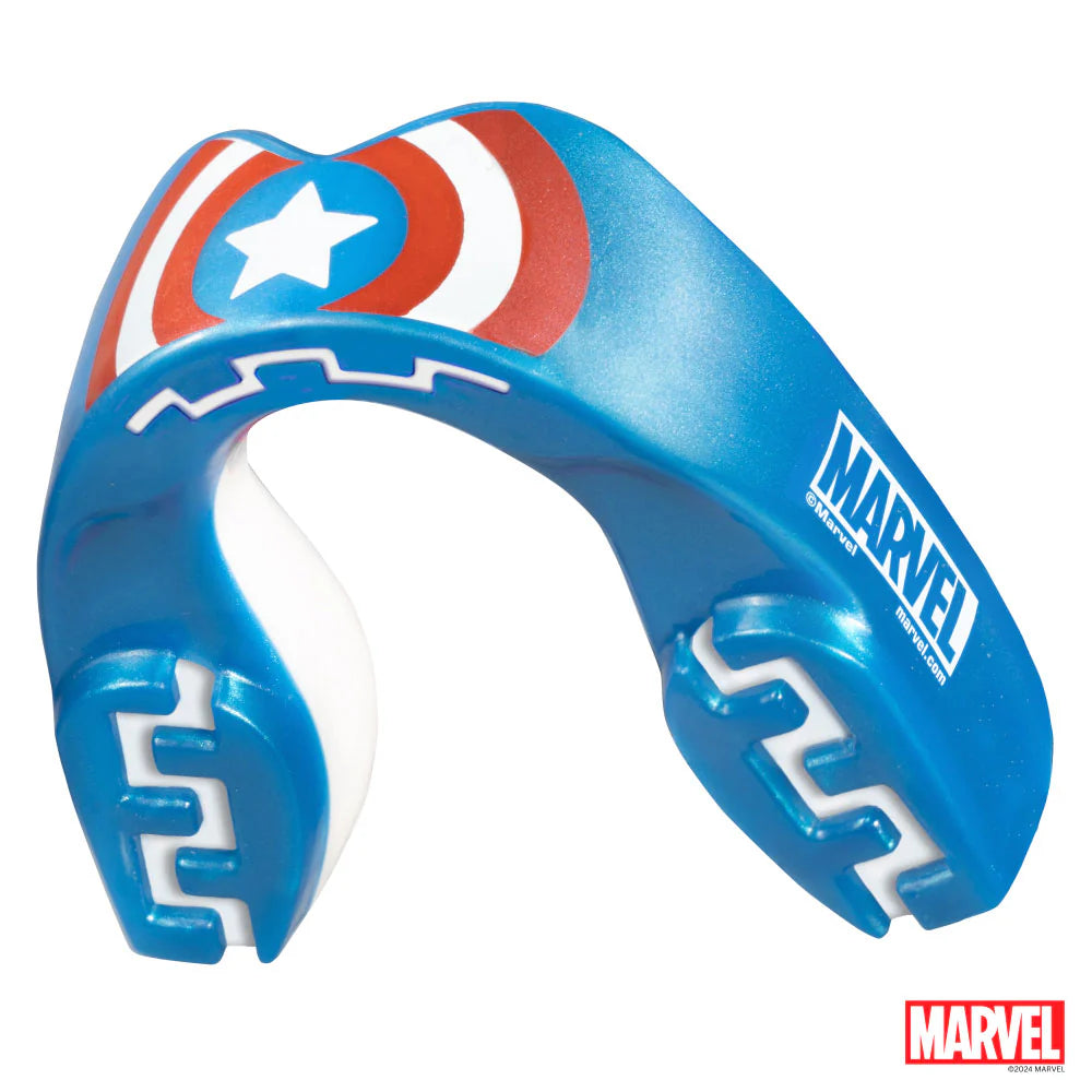 Marvel Captain America Mouthguard for Sports - SafeJawz Protective Dental Guard for Football, Boxing & MMA - Perfect for Kids & Adults