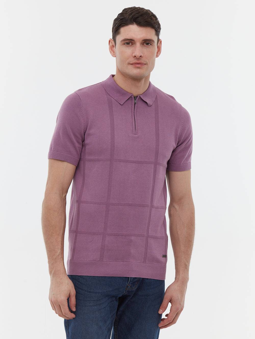 Navarro Grid Pattern Polo Shirt for Men - Stylish Casual & Business Wear - Perfect for Office, Golf & Outdoor Activities
