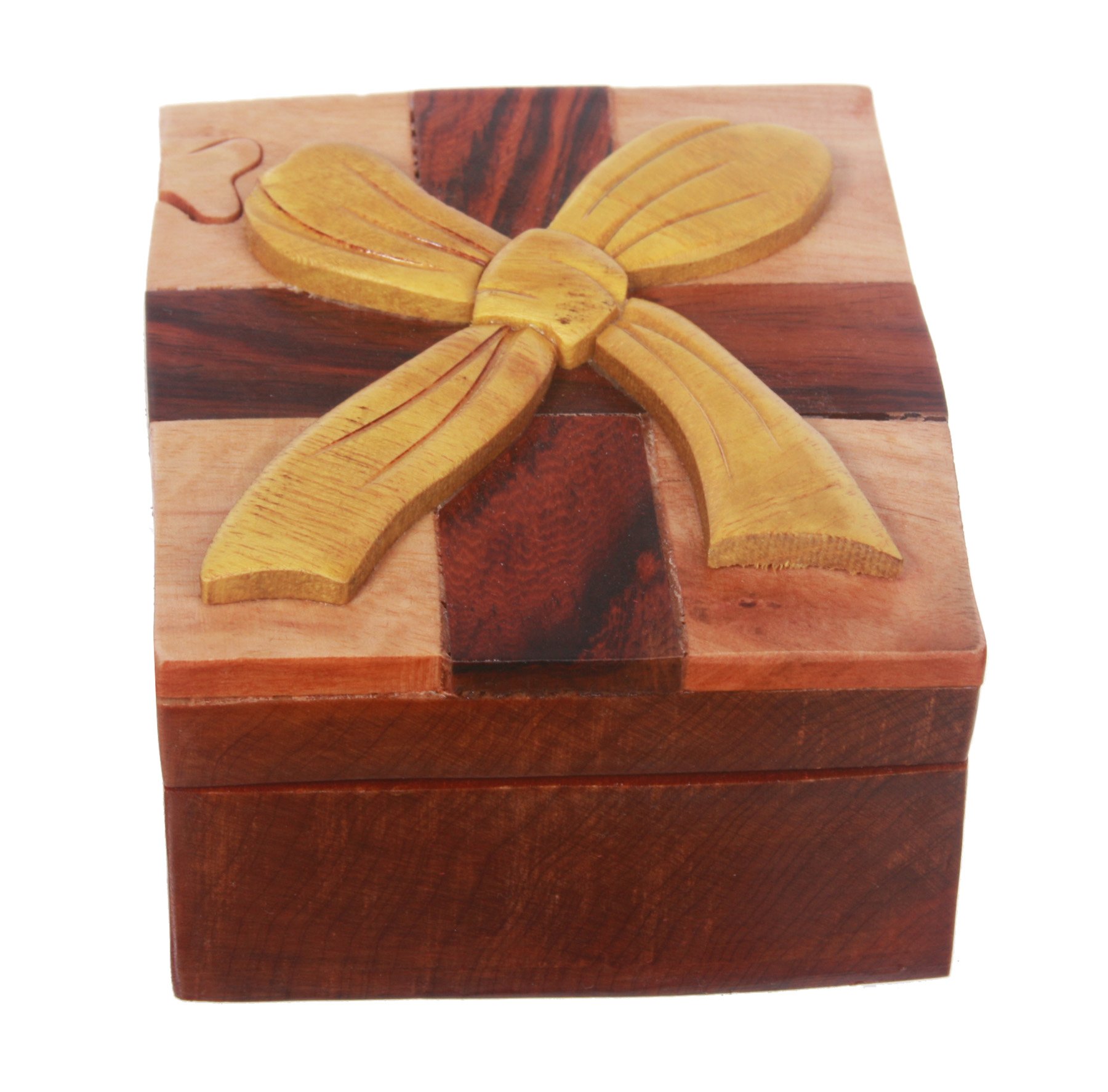 Handmade Wooden Puzzle Box for Jewelry - Secret Gift Box with Hidden Compartment - Perfect for Surprise Gifts, Treasure Storage & Home Decor