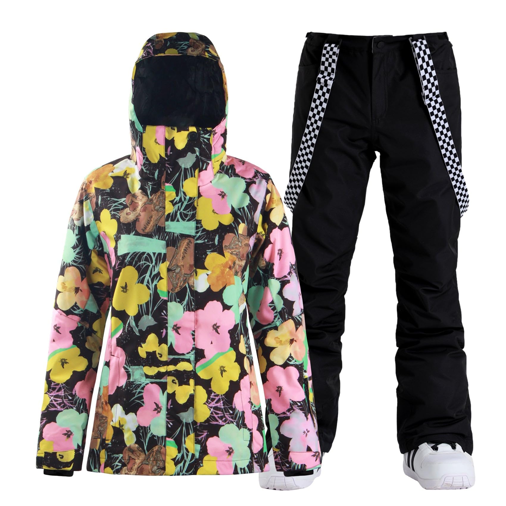 IMPHUT Women's Waterproof Ski Jacket & Snow Pants Set - Insulated Winter Snowsuit with Hood for Skiing, Snowboarding & Cold Weather Protection