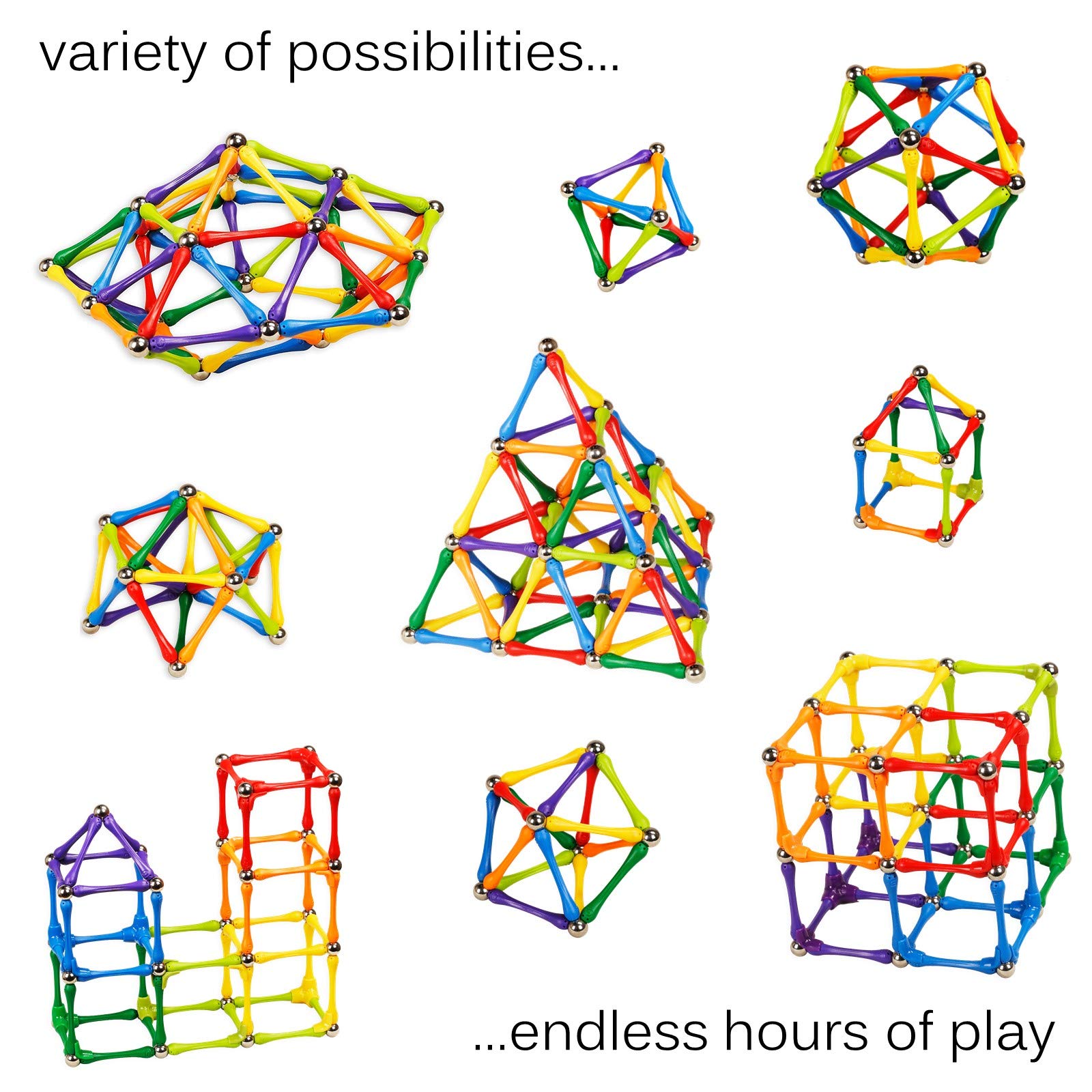 Goobi 110-Piece Magnetic Building Blocks Set - STEM Educational Construction Toy for Kids Ages 3-8 | Montessori Learning, Creative Play & Brain Development | Perfect for Classroom, Home & Travel Activities