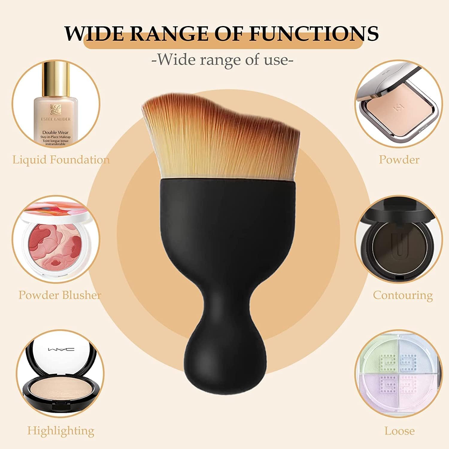 JAINVM Professional Makeup Brush Set - Soft Synthetic Bristles for Liquid, Cream & Powder Foundation, Blush & Contour | Flawless Blending Face Brush | Perfect for Daily Makeup, Professional Salon & Travel Beauty Kit