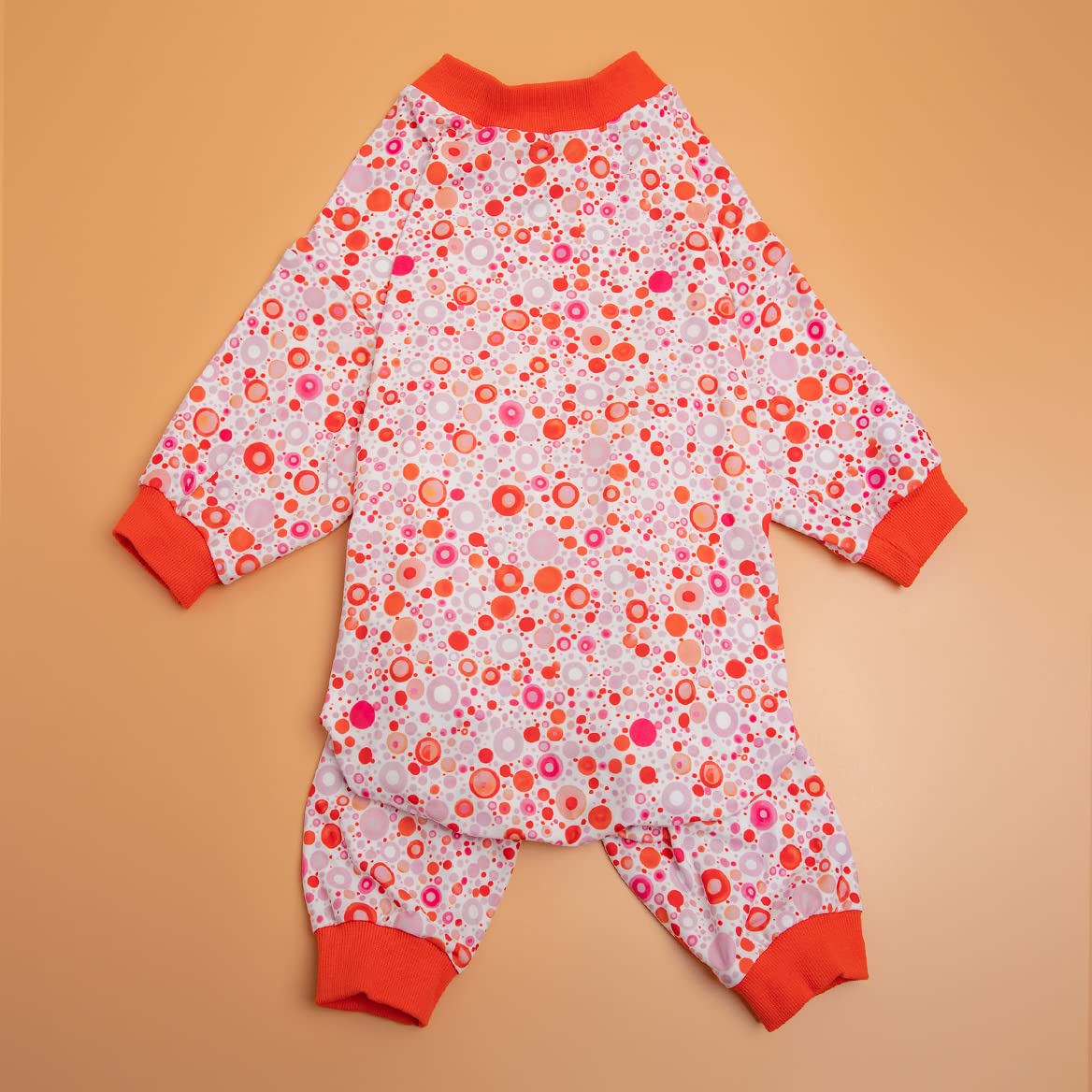 LovinPet UV Protection Dog Onesies for Large Dogs - Post Surgery Recovery Suit, Stretchable Dog Pajamas with Light Pink Dots Print - Perfect for Post-Op Care, Sun Protection & Indoor Comfort