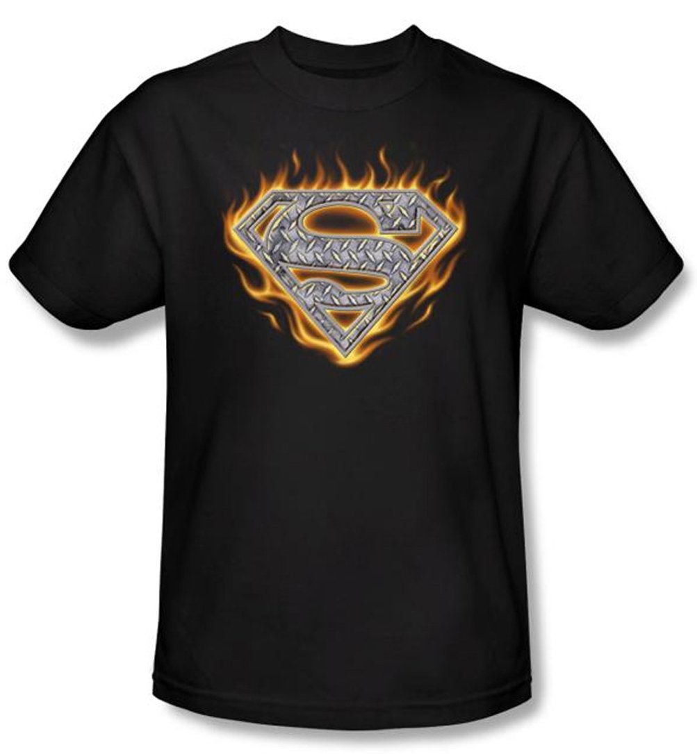 Men's Superman Shield Logo Black T-Shirt - Graphic Tee for Casual Wear, Comic Con & Superhero Fans