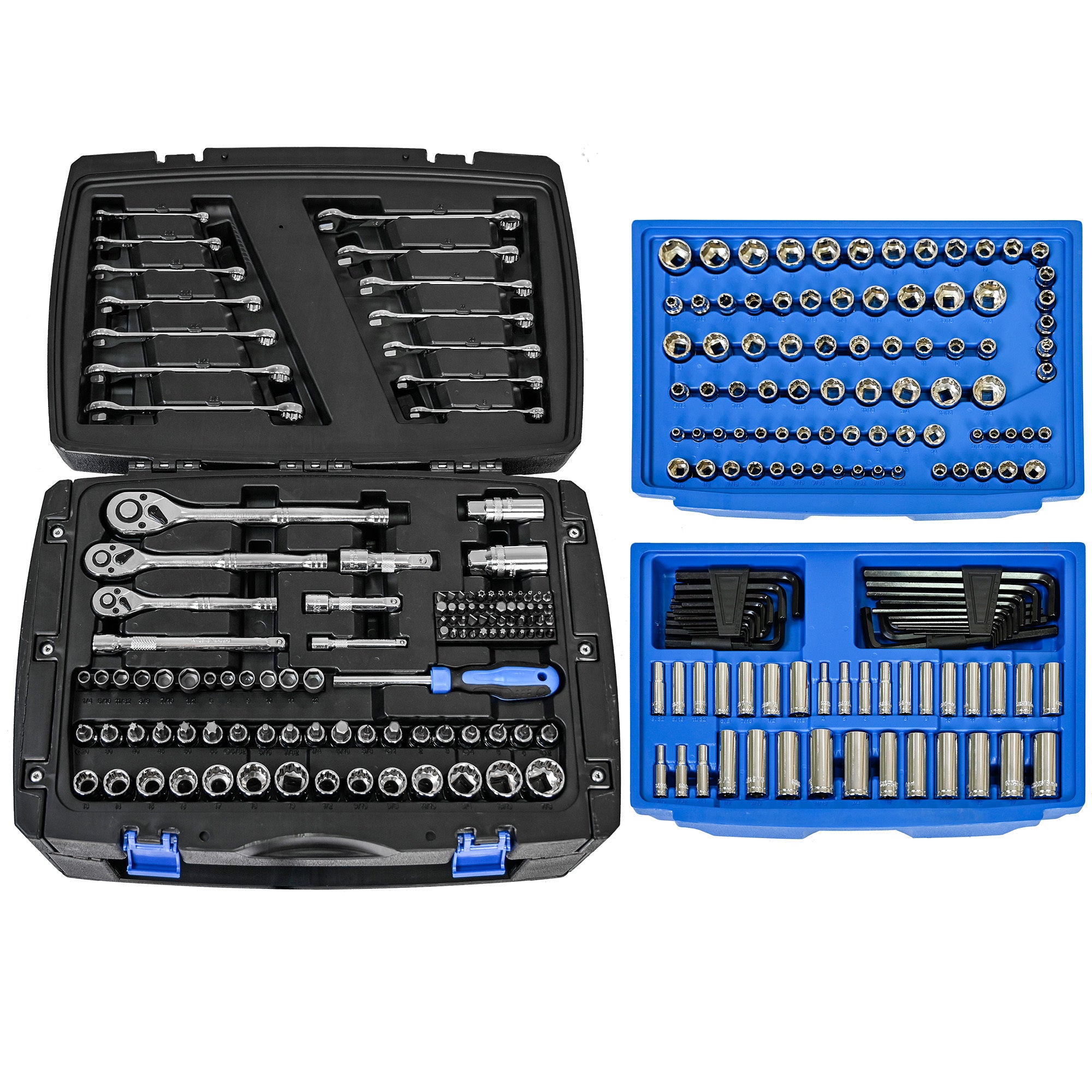 266-Piece Black Hand Tool Box Set - Complete Tool Kit for Home Repairs, DIY Projects & Automotive Maintenance