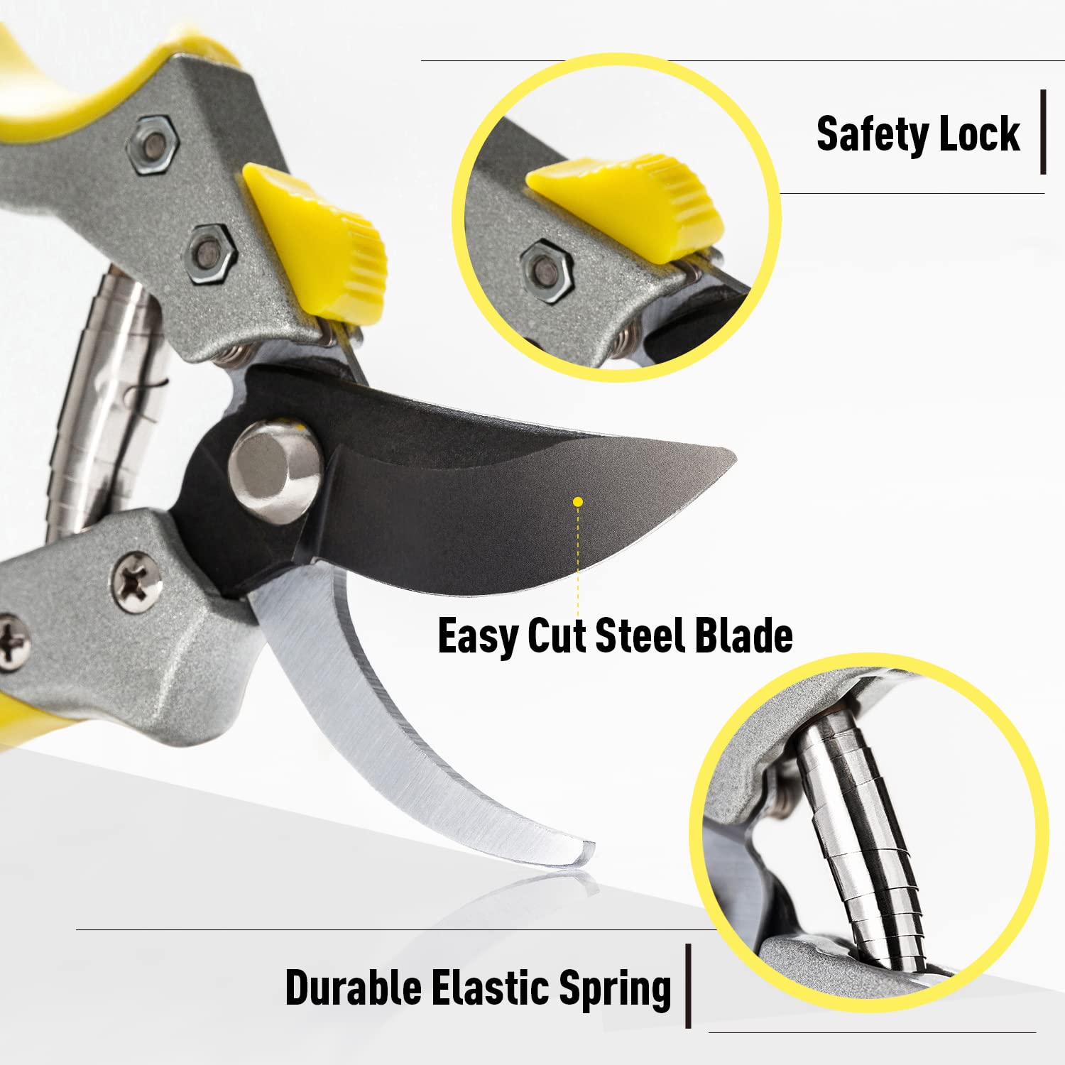 Jardineer Heavy Duty Pruning Shears - Sharp Gardening Clippers for Effortless Trimming | Perfect for Tree Branches, Rose Bushes & Garden Maintenance