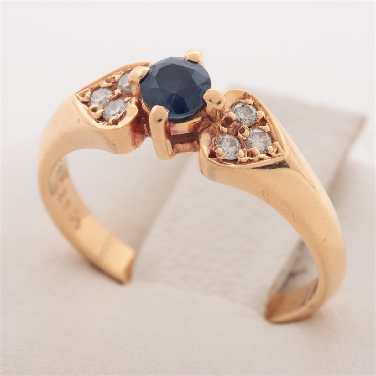 Mikimoto 14K Yellow Gold Sapphire and Diamond Ring for Women | Elegant Jewelry Gift for Anniversary, Engagement, or Special Occasion