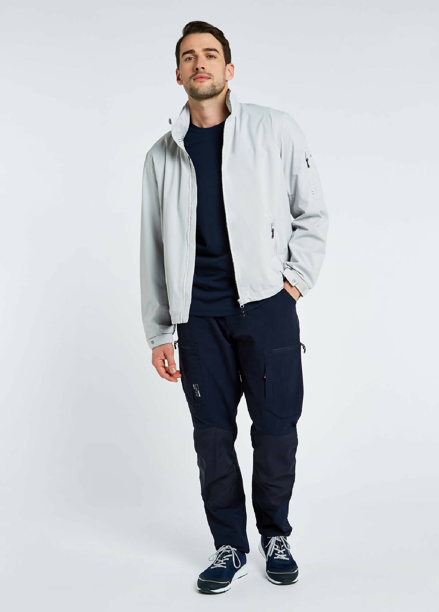 DUBARRY Croatia Waterproof Crew Jacket for Men & Women - Lightweight Windproof Raincoat with Hood - PLATINUM Color - Perfect for Hiking, Camping & Outdoor Adventures (Online Exclusive)
