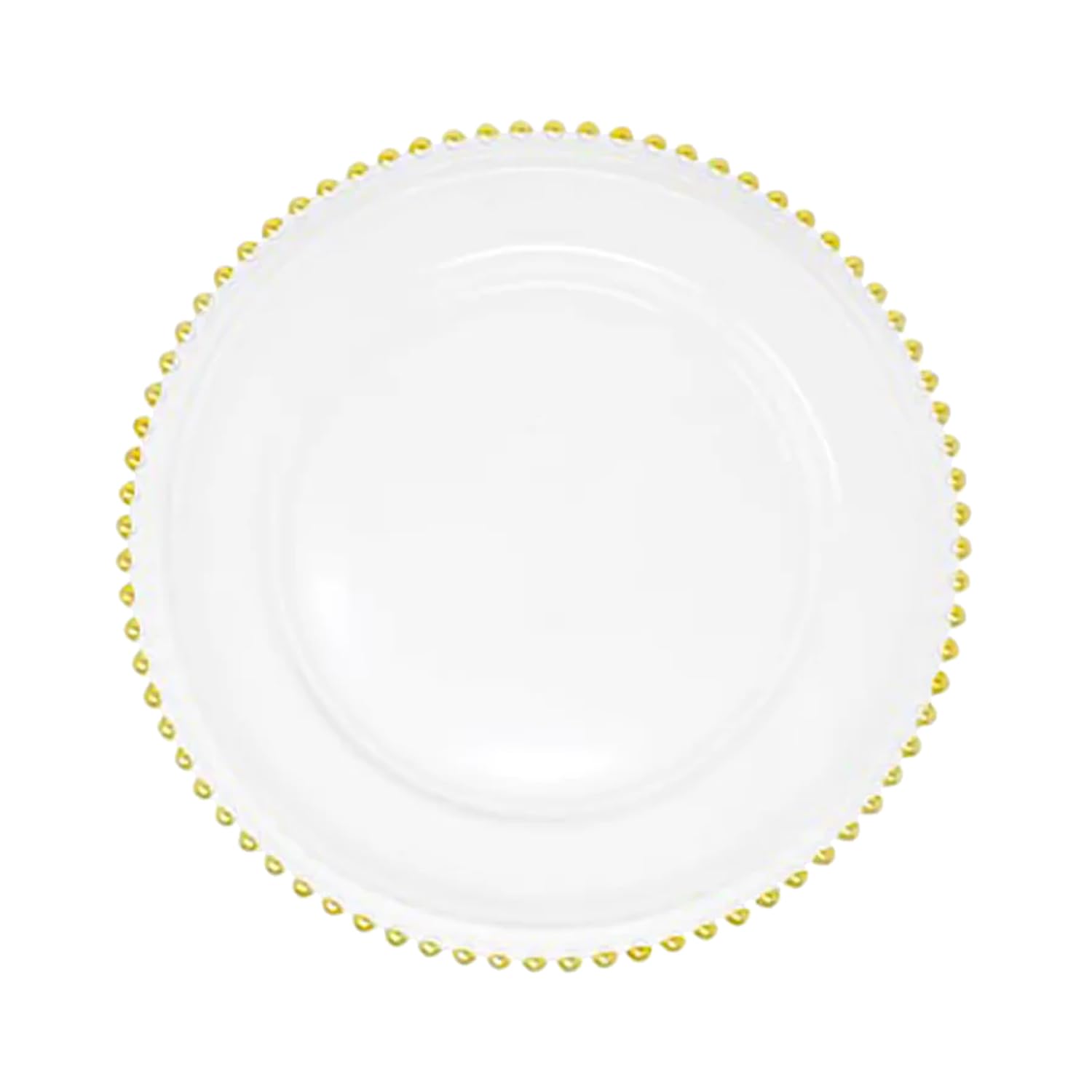 MYEventProducts 8-Pack 13-Inch Gold Glass Charger Plates - Elegant Wedding Reception Dinner Plates, Heavy Duty & Durable Party Supplies for Formal Events, Banquets and Holiday Celebrations (Gold)