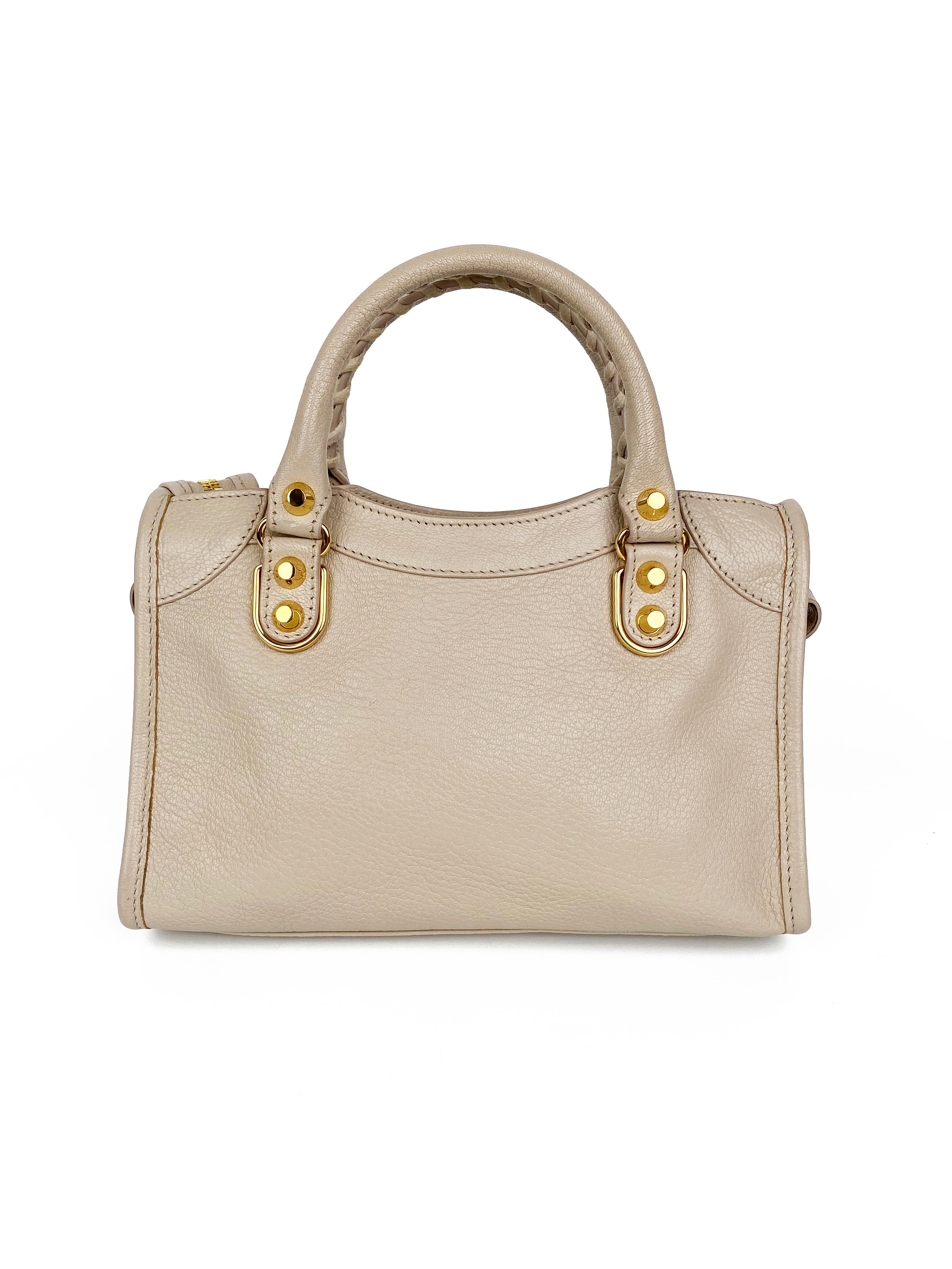 Balenciaga Cream Mini Classic City Bag - Luxury Crossbody Handbag for Women | Perfect for Date Night, Travel & Everyday Use