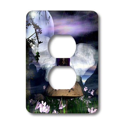 3D Rose Fairy Outlet Cover - Decorative Purple Fairy Wall Plate for Home Decor, Kids Room, Nursery, and Fantasy Themed Spaces