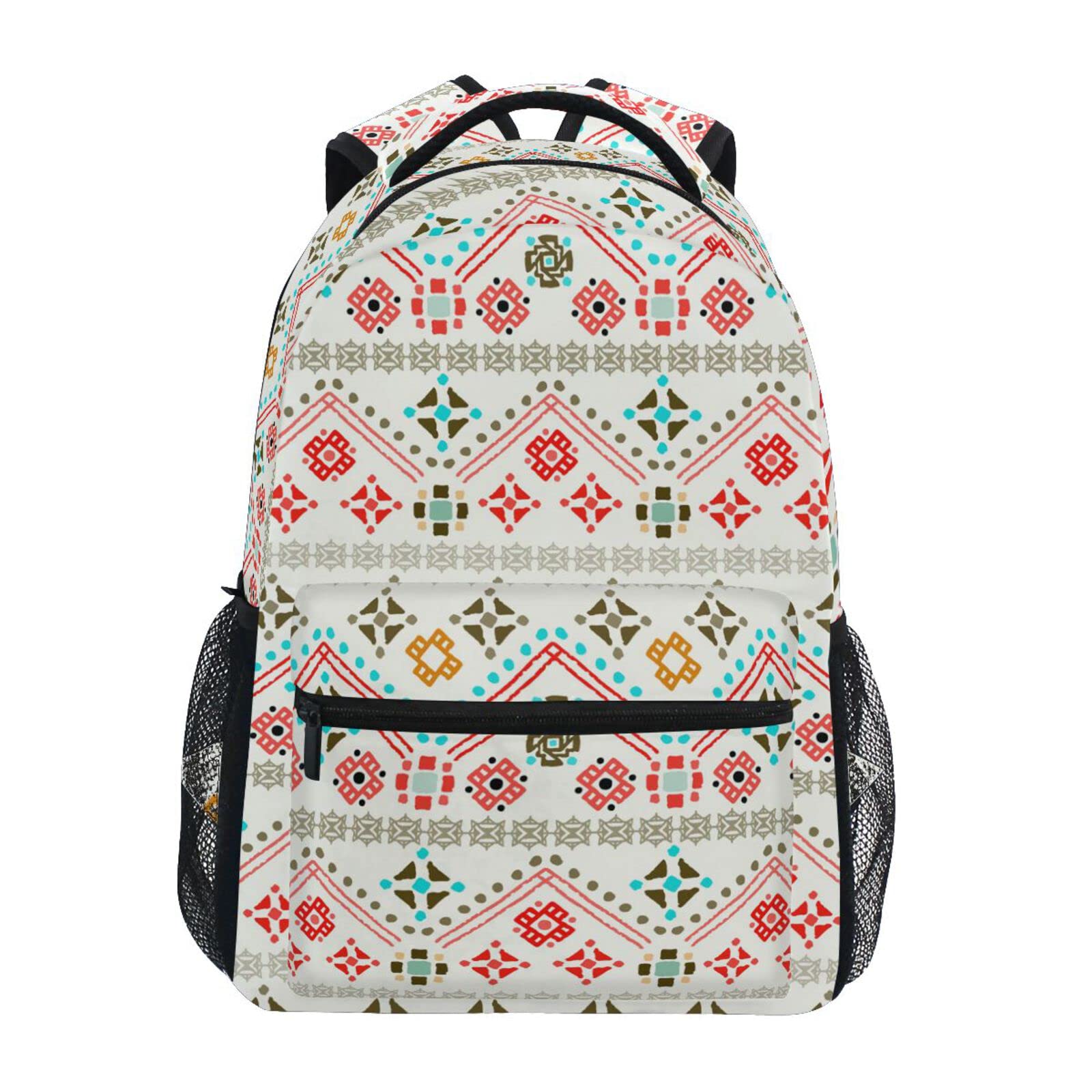 JIPONI Boho Bohemian Ethnic Backpack for Women & Men - Vintage Laptop Backpack, Student School Bookbag, Travel Daypack & Purse | Perfect for College, Work Commute & Weekend Adventures