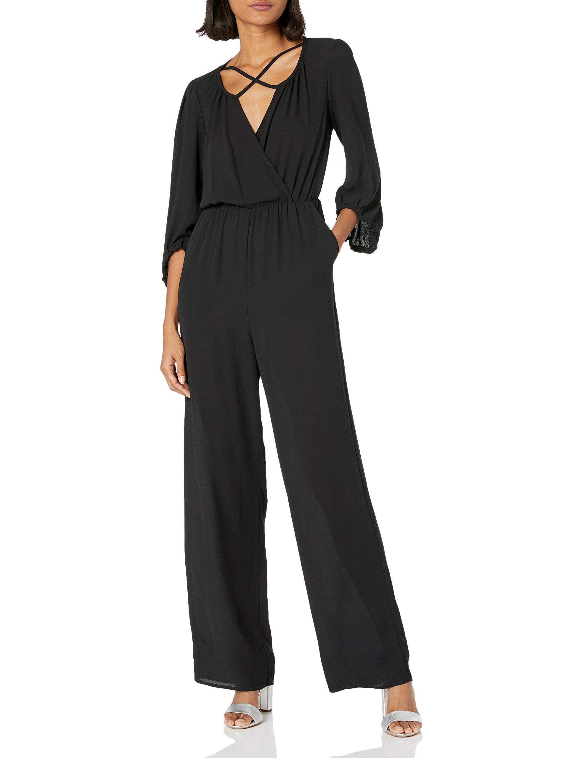 BCBGeneration Women's Billowy Sleeve Jumpsuit - Stylish One-Piece Romper for Casual Outings & Summer Events | Perfect for Beach Vacations, Date Nights & Office Wear