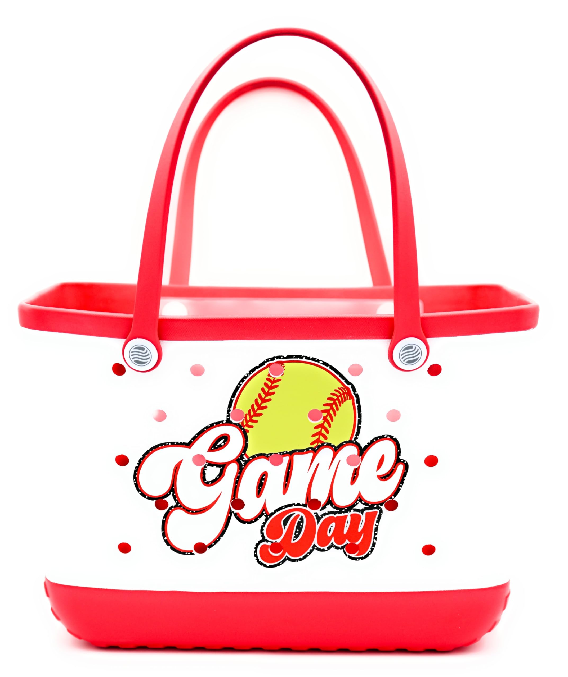 Waterproof Sandproof Lightweight Large Capacity Rubber Beach Tote Bag with Zipper Pocket - Perfect for Pool, Gym, Sports, Beach, Lake, Boating, Game Day, Groceries & Gifts | Durable Softball Bag for Outdoor Activities & Travel Essentials