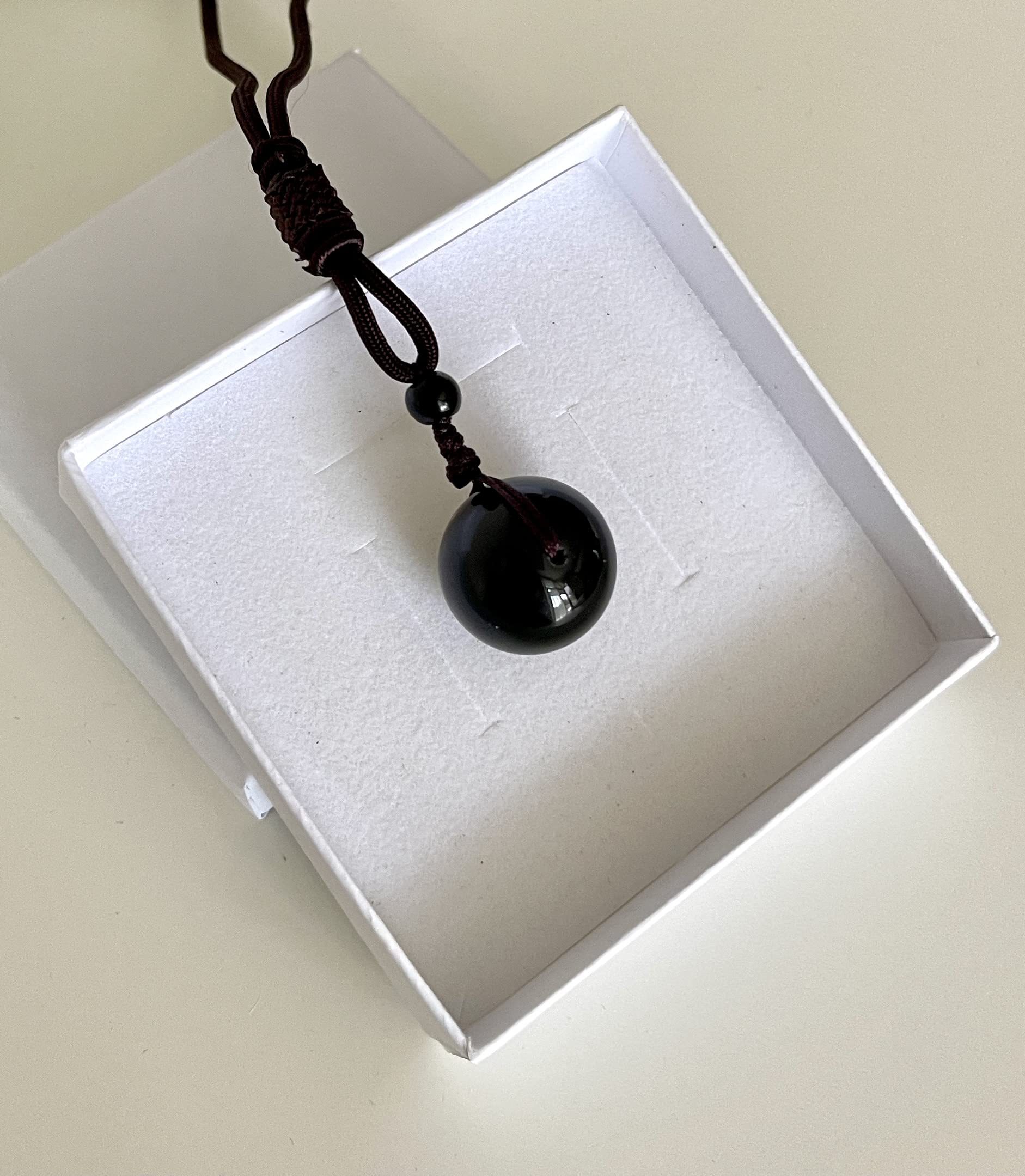Obsidian Necklace for Men - Chakra Balancing Crystal Gemstone Jewelry | Unisex Black Stone Pendant for Boyfriend, Husband & Dad | Perfect Spiritual Gift for Meditation & Energy Healing
