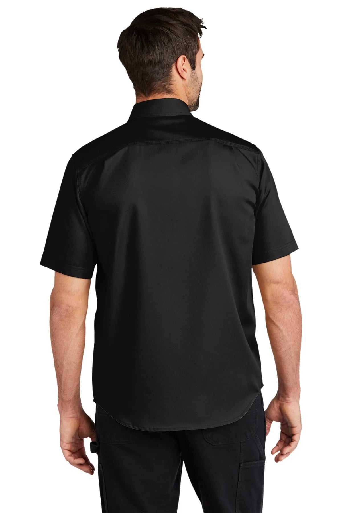 Carhartt Rugged Series Short Sleeve Work Shirt for Men - Durable Cotton T-Shirt, Black - Ideal for Construction, Outdoor Work & Casual Wear