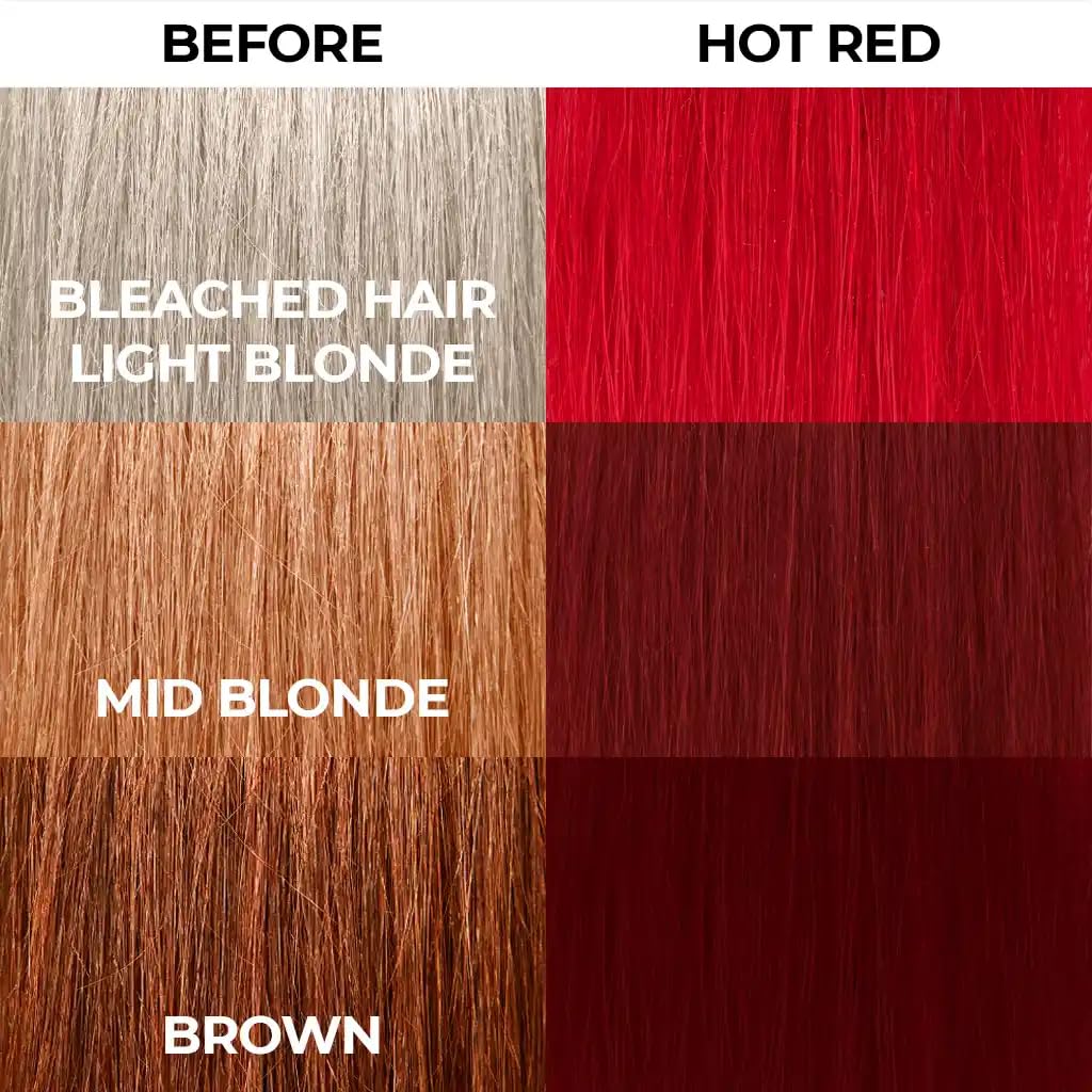 StarGazer Semi-Permanent Hair Color - Vibrant Hot Red Ammonia-Free Hair Dye with Gloves - Long-Lasting Vegan Hair Dye for Bold Looks at Parties & Special Events