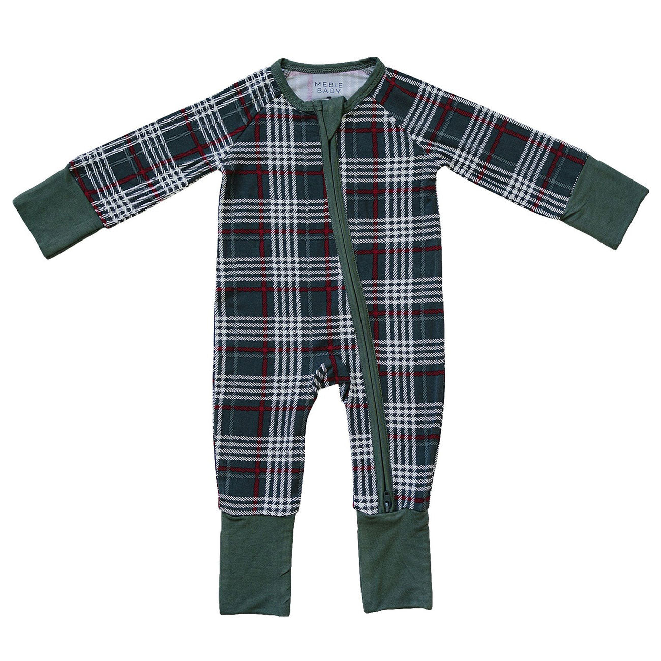 Bamboo Zipper Pajama Set - Soft Green Plaid Sleepwear for Women & Men | Cozy Lounge & Sleepwear for All Seasons
