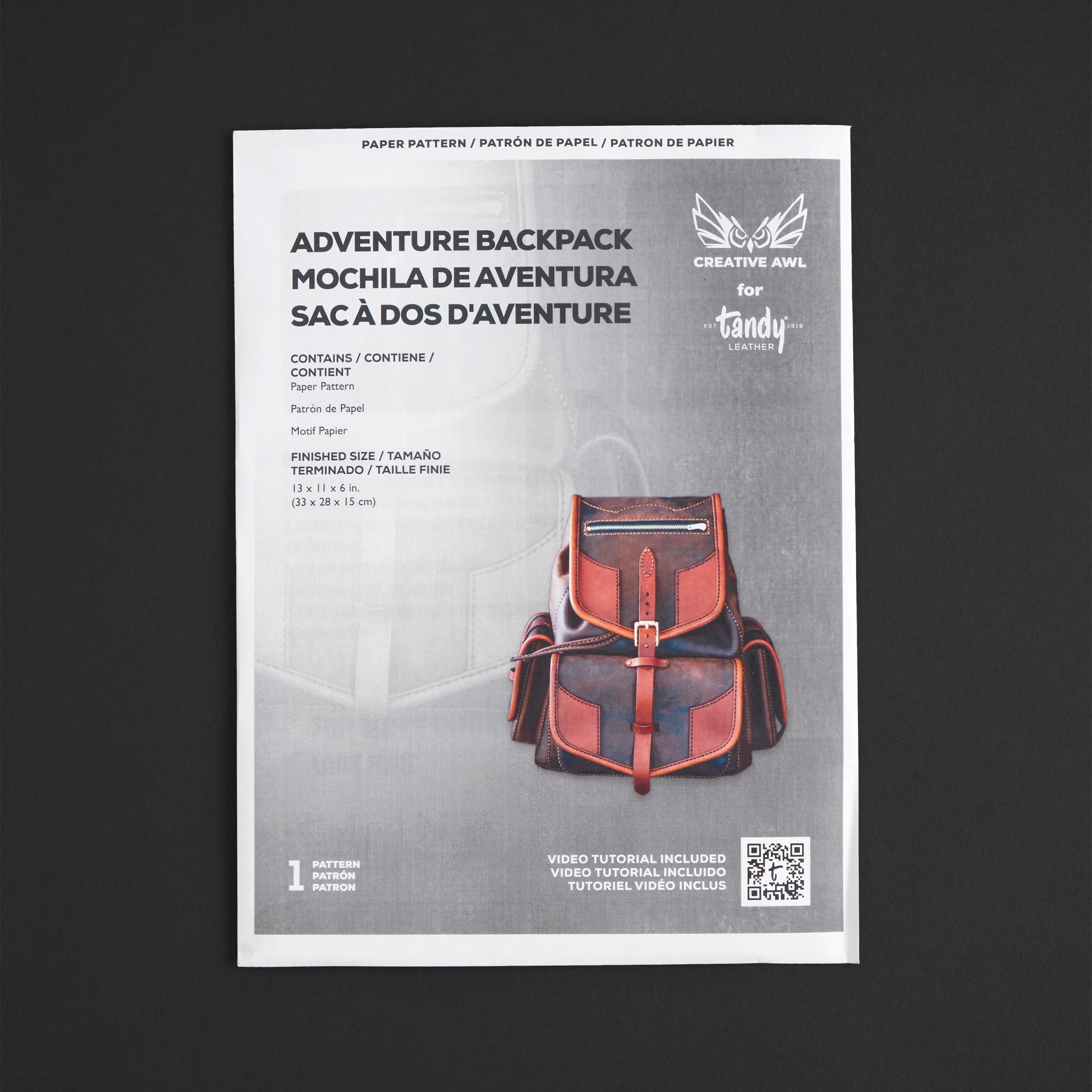 Creative Adventure Backpack Paper Pattern - DIY Leather Crafting for Outdoor Enthusiasts - Perfect for Hiking, Camping & Travel Accessories