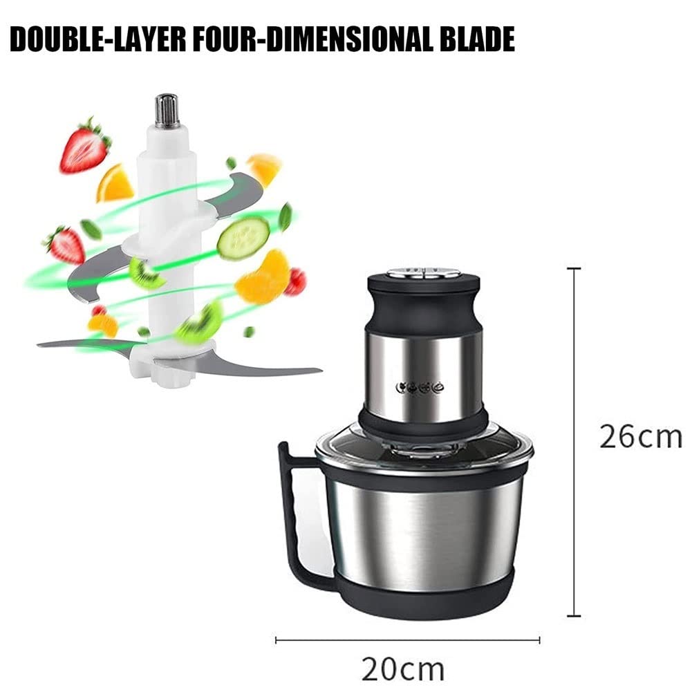 800W Electric Meat Grinder & Food Processor - 3L Stainless Steel Bowl for Fast Chopping & Mixing - Professional Kitchen Appliance for Meat, Vegetables & More - Perfect for Home Cooking, Meal Prep & Butchering