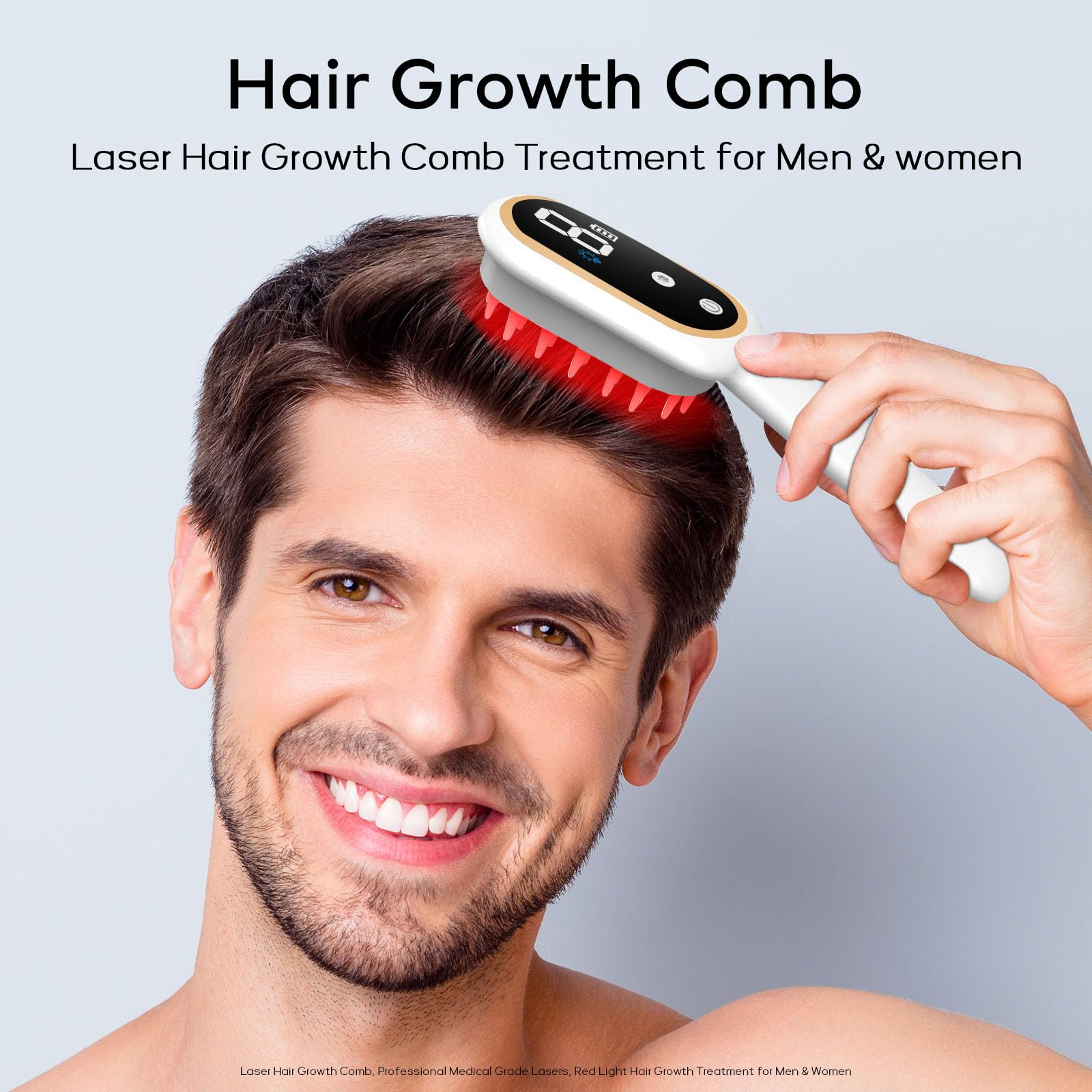 Laser Hair Growth Comb for Men & Women - FDA Cleared Red Light Therapy Hair Regrowth Treatment, Electric Scalp Massager for Thicker Hair & Alopecia Relief | Home Use, Salon Treatment & Hair Care Routine