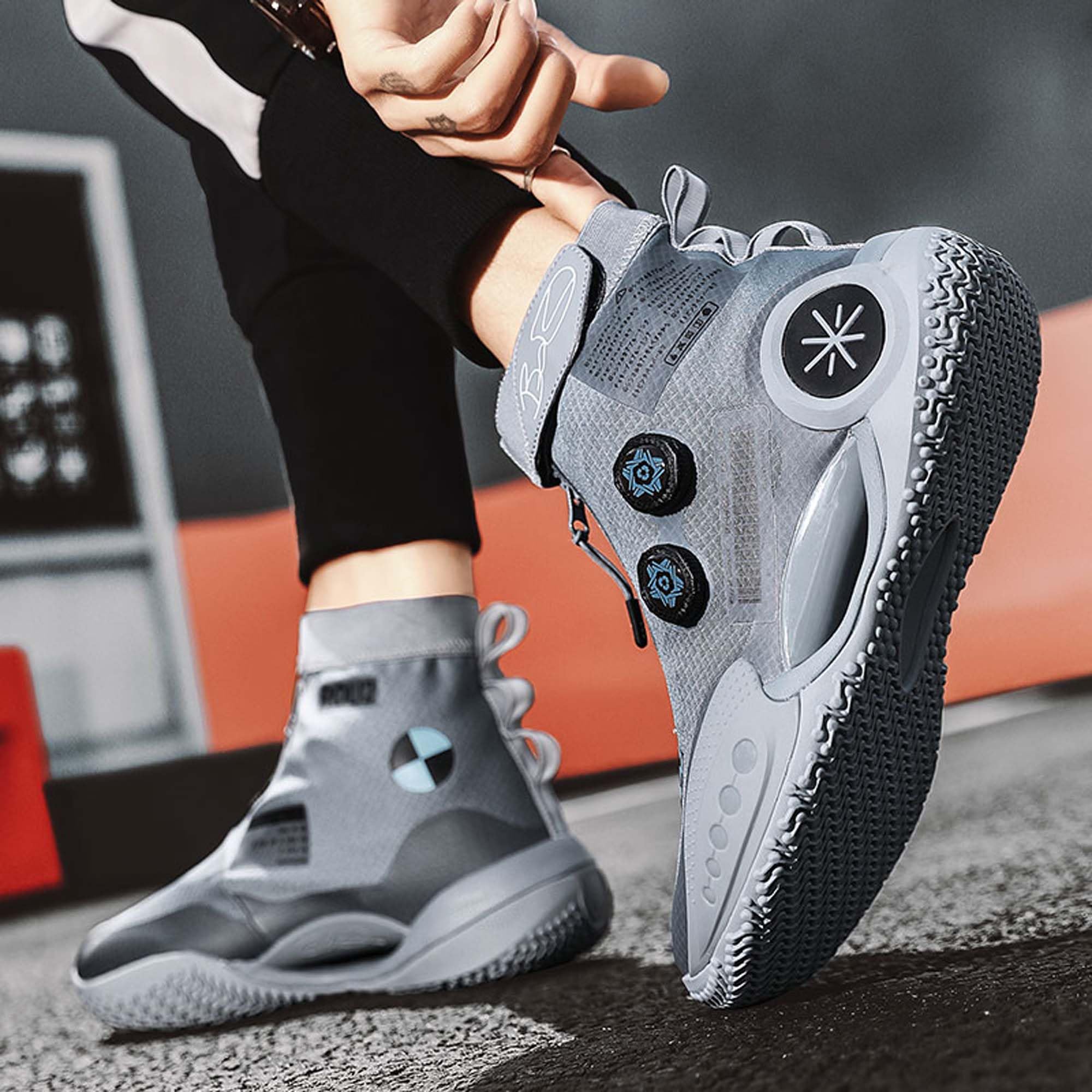 **Men's & Women's High-Top Knit Basketball Shoes - Breathable Anti-Slip Sneakers for Indoor & Outdoor Sports - Perfect for Basketball, Running, and Gym Workouts**