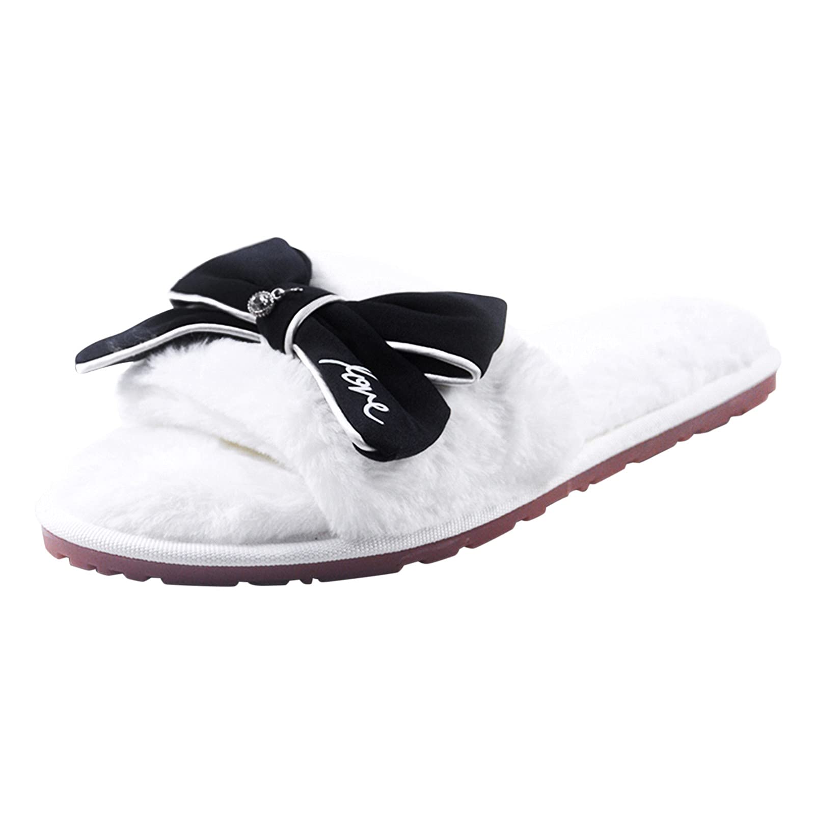 Women's Size 11 Bow Slippers with Arch Support - Indoor/Outdoor House Shoes for Comfort & Support | Perfect for Lounging at Home, Quick Errands & Cozy Evenings