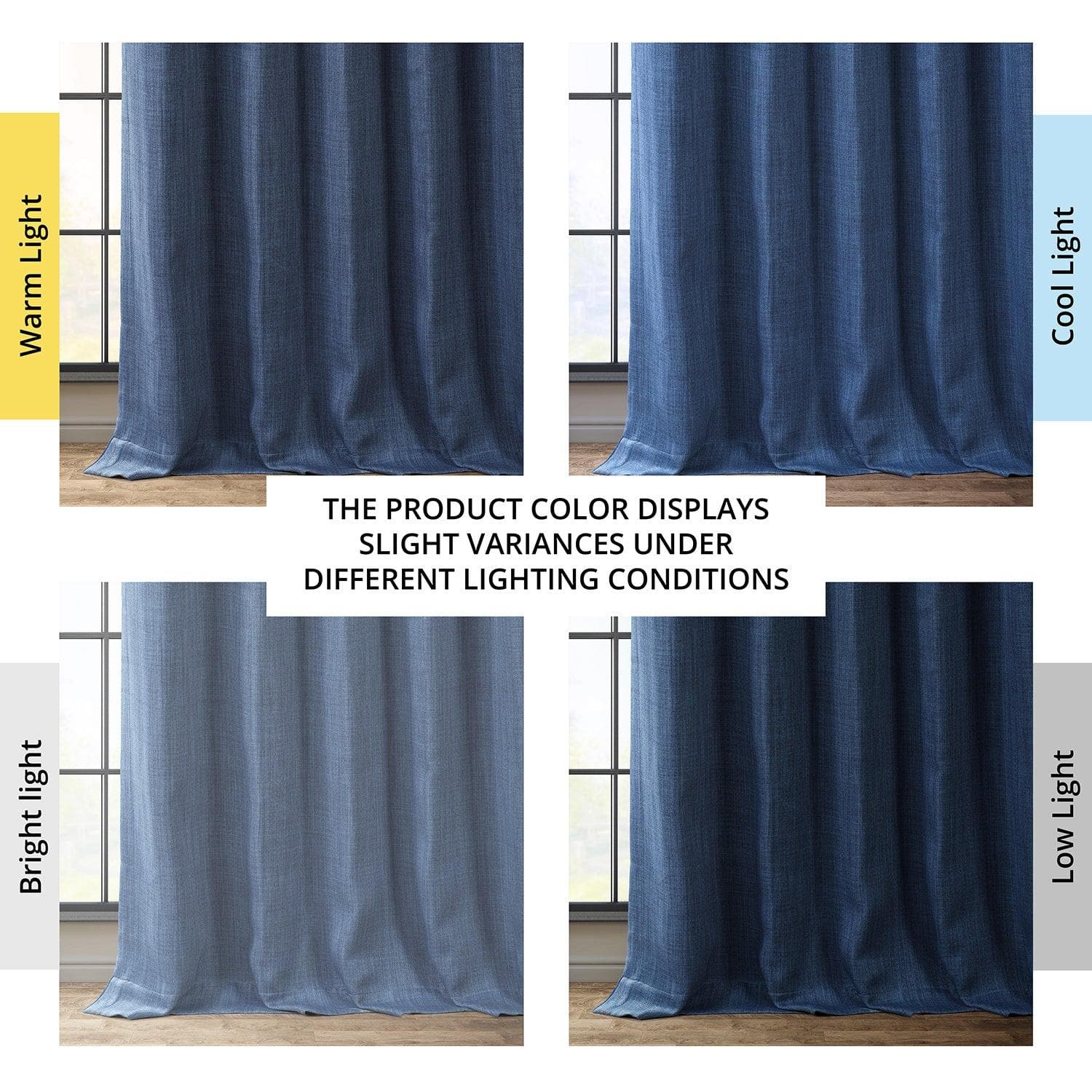 Stylish Denim Textured Faux Linen Blackout Curtains for Bedroom & Living Room - Light Blocking Window Treatment for Better Sleep & Privacy