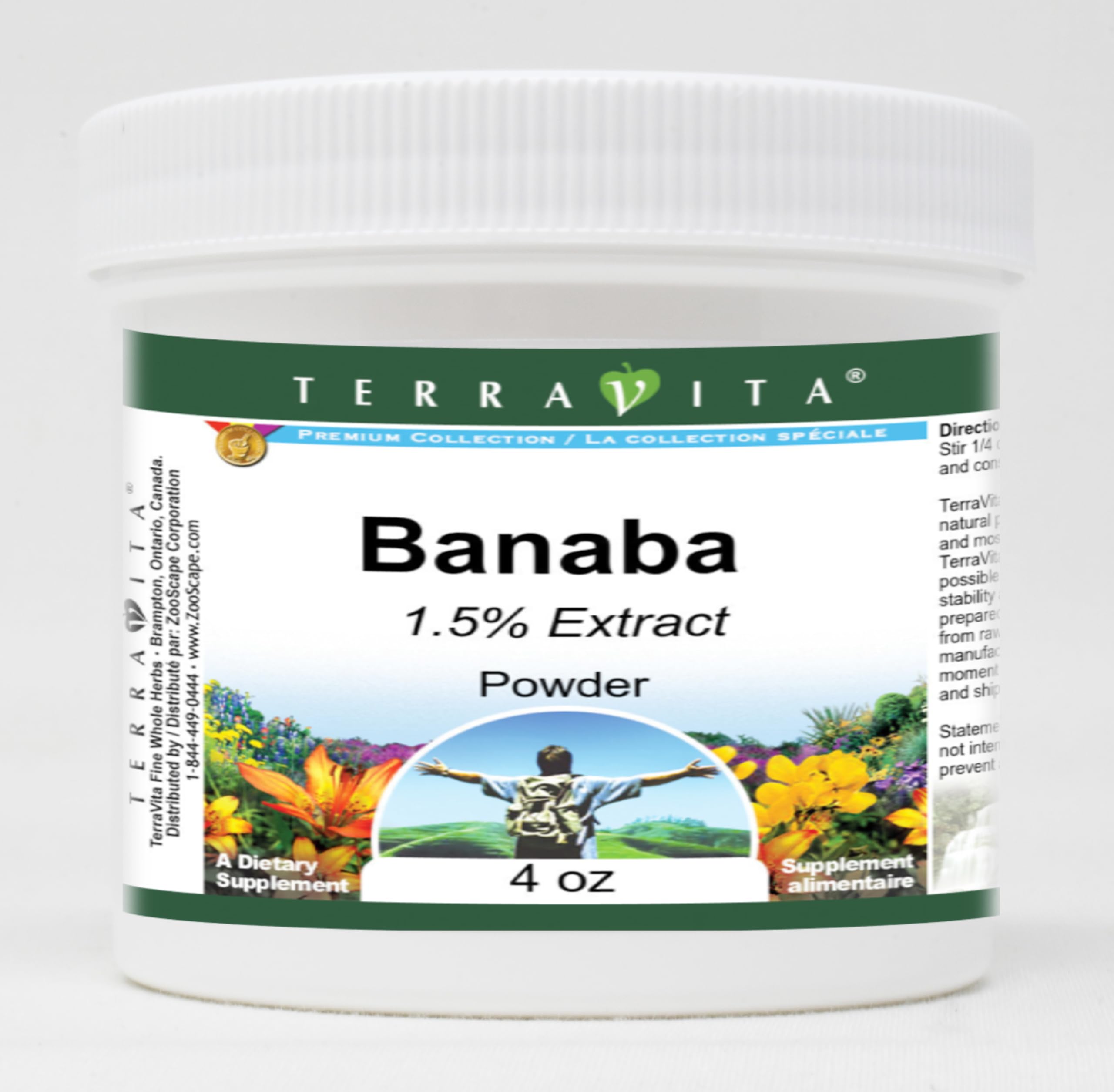 Premium Banaba Leaf Extract 1.5% Powder - 4 oz (120g) | Natural Blood Sugar Support Supplement | Ideal for Diabetics & Weight Management | ZIN: 519229 | Perfect for Smoothies, Teas & Herbal Blends