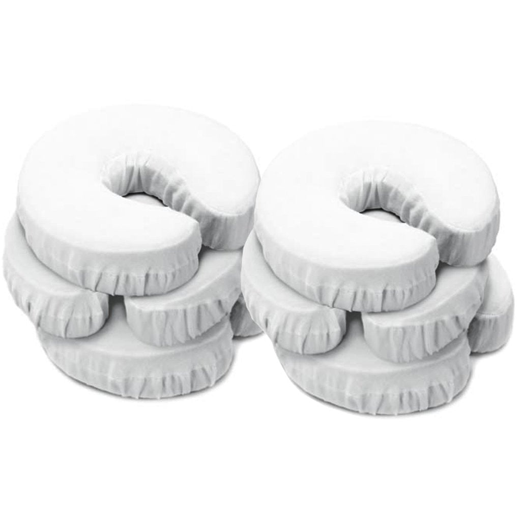 Universal Face Pillow Cushion for Massage - 6 Pack Cream Cotton Headrest Covers - Soft & Breathable - Machine Washable - Perfect for Spa, Salon, and Home Relaxation