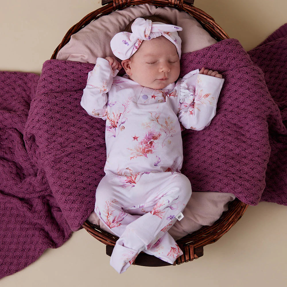 Organic Baby Growsuit - Snuggle Hunny Soft Cotton Coral Romper for Newborns & Infants | Perfect for Playtime, Naptime & Photo Shoots