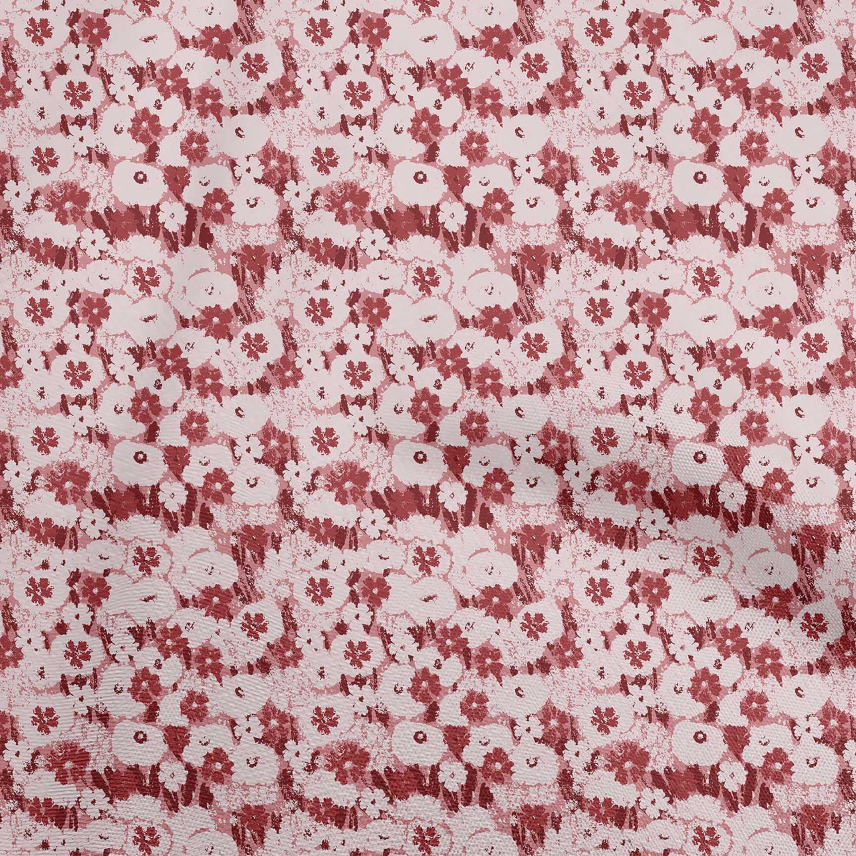 oneOone Cotton Poplin Light Pink Abstract Print Fabric by The Yard - 42 Inch Wide Dress Material for DIY Clothing, Home Decor & Craft Projects