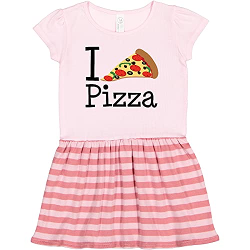 Inktastic I Heart Pizza Toddler Dress - Cute Pizza Print Baby Girl Outfit for Casual Wear, Birthday Parties & Family Photos