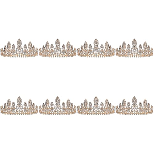 FRCOLOR 8 Pack Round Crown Alloy Wedding Headpieces - Bridal Tiara, Flower Girl Crown & Bride Hair Accessories for Wedding Ceremony, Bridal Shower, Prom & Special Occasions