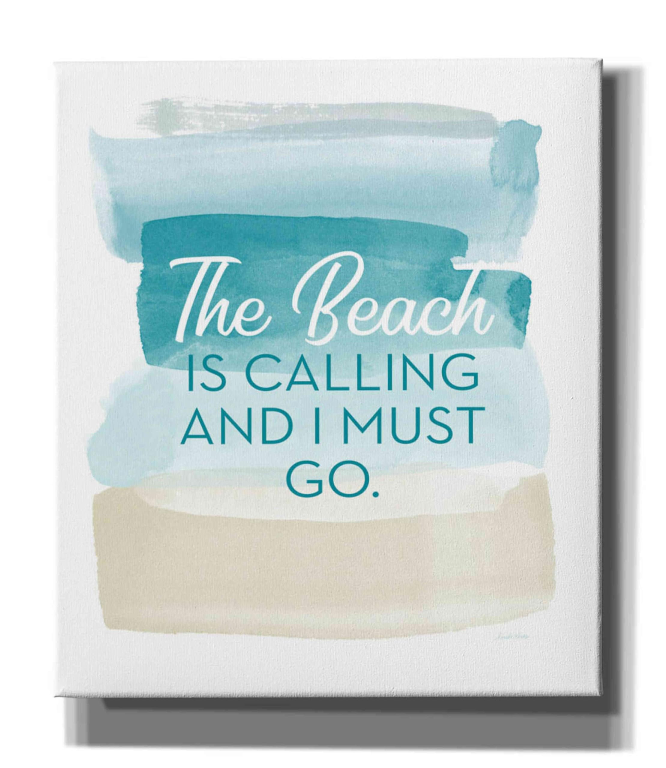 Linda Woods 'The Beach Is Calling' Canvas Wall Art 26x30 Inches - Perfect for Living Room, Bedroom, or Beach House Decor
