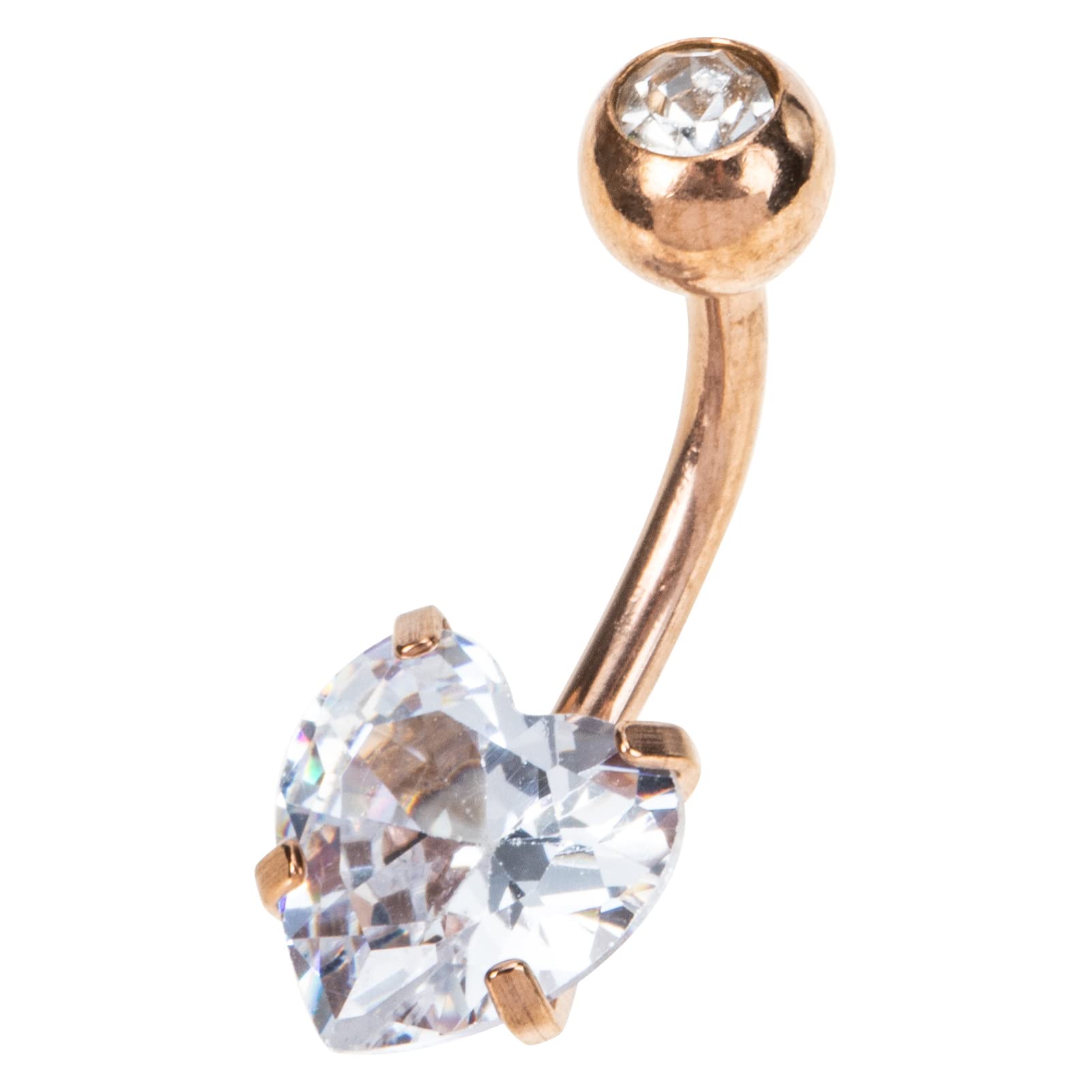USHOBE Surgical Steel Belly Button Rings - Clear CZ Navel Rings for Women, Stainless Steel Dangle Belly Piercing Jewelry for Everyday Wear & Special Occasions