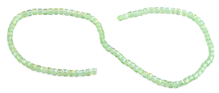 4x4mm Green Square Faceted Crystal Beads for Jewelry Making, DIY Crafts, Bracelets & Necklaces - Sparkling Glass Beads for Scrapbooking, Sewing & Home Decor
