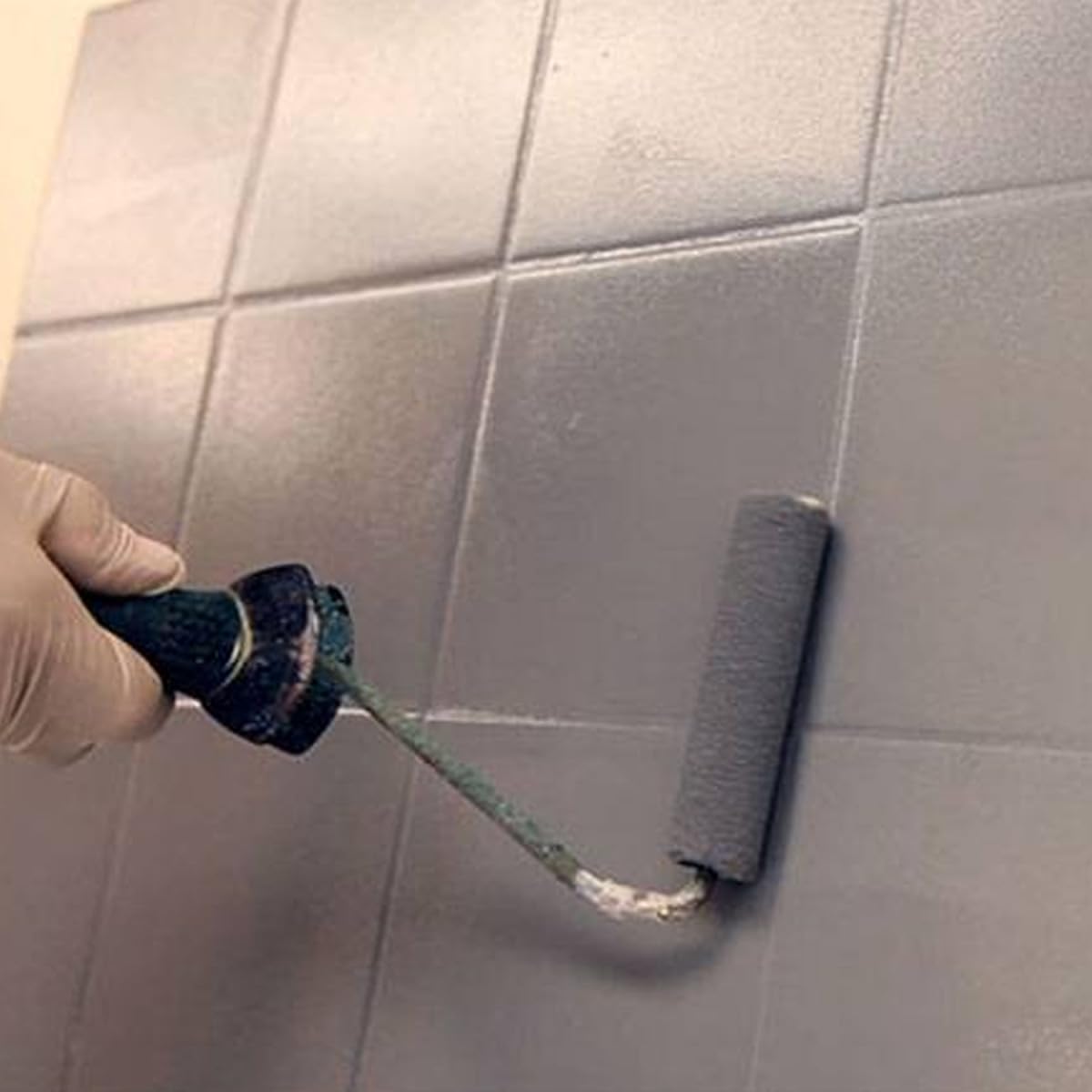 ARCAPOXY Tile Paint for Kitchen & Bathroom - 1 kg (Covers Up to 10 m² in 2 Coats) - Tele Gray 4 - RAL 7047 - Waterproof & Durable Ceramic Tile Paint - Perfect for Renovating Old Tiles in Kitchens, Bathrooms & Backsplashes
