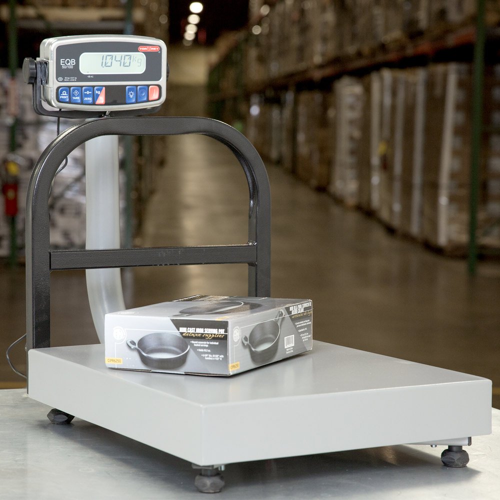 Tor Rey EQB-50/100 100 lb Digital Receiving Bench Scale with LCD Display - Legal for Trade, Heavy Duty Commercial Shipping & Warehouse Scale for Packages, Mail, Freight, Inventory Management