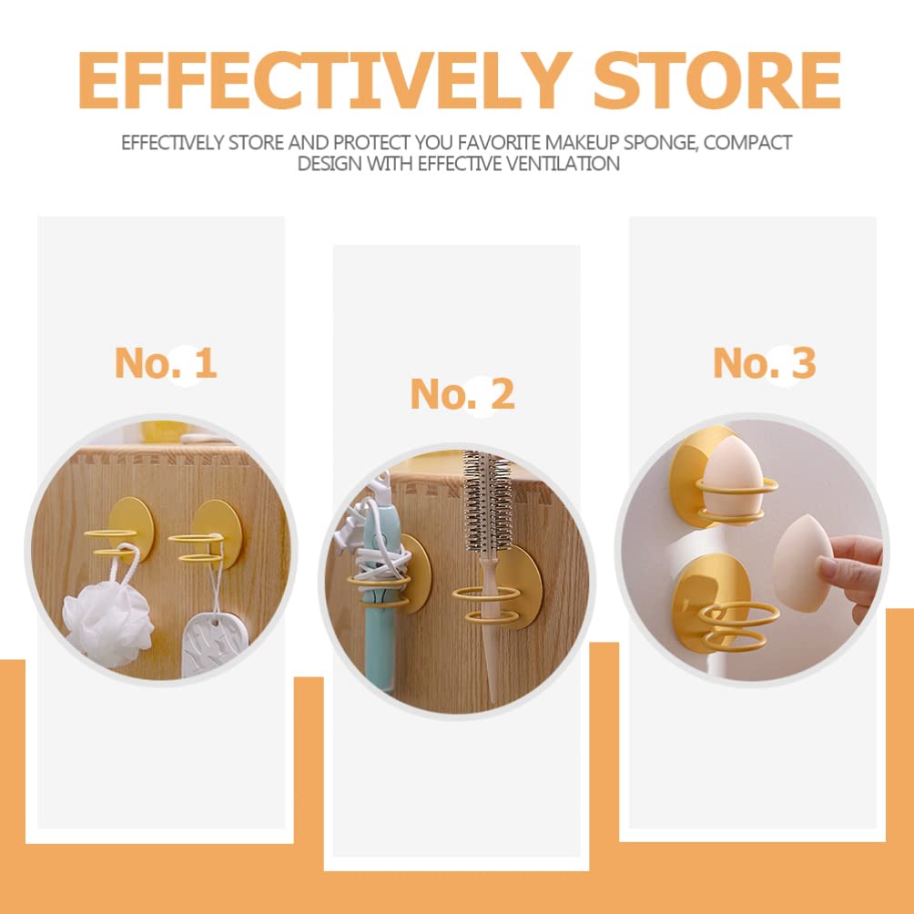 Beaupretty 2-Pack Wall Mounted Makeup Organizer Shelf - Sponge Holder for Beauty Blenders, Makeup Eggs & Powder Puffs | Perfect for Vanity, Bathroom & Salon Organization | Esponjas Para Maquillaje Storage Solution