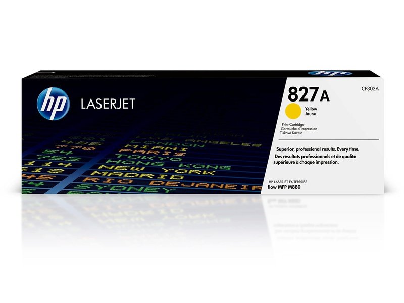 Original HP 827A Yellow LaserJet Toner Cartridge for HP M880 Series Printers - High-Quality Replacement for Home & Office Printing