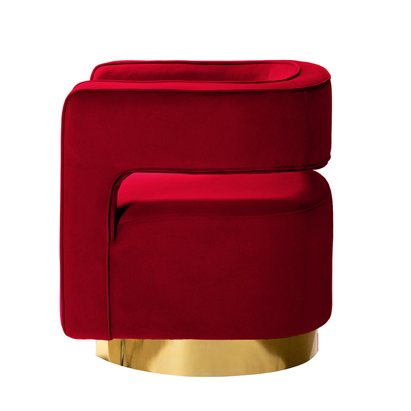 Agata Velvet Swivel Barrel Armchair - Modern Velvet Accent Chair with 360° Rotation for Living Room, Bedroom & Office